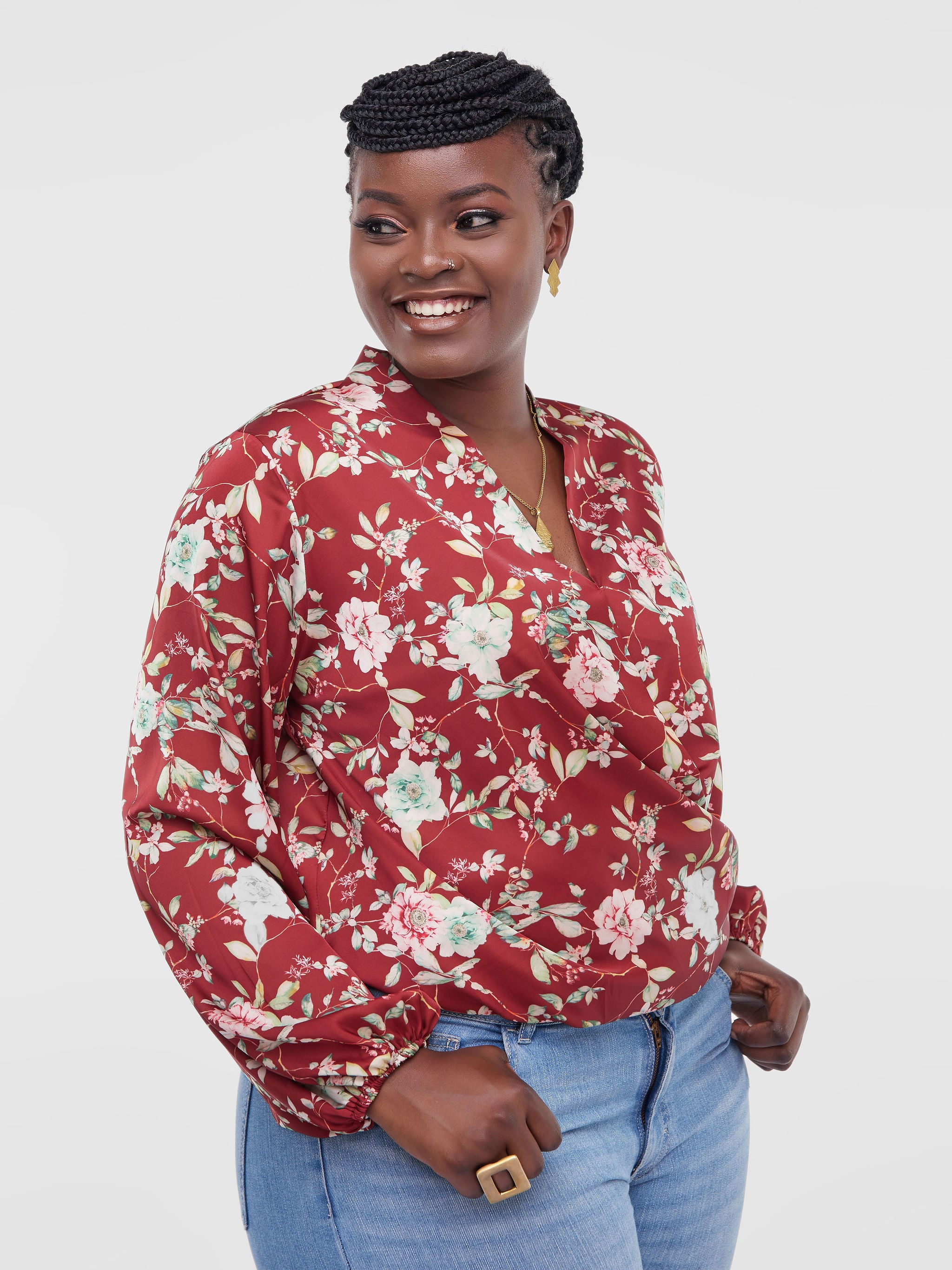 Safari Talek Lap - Over Top - Maroon Floral Print