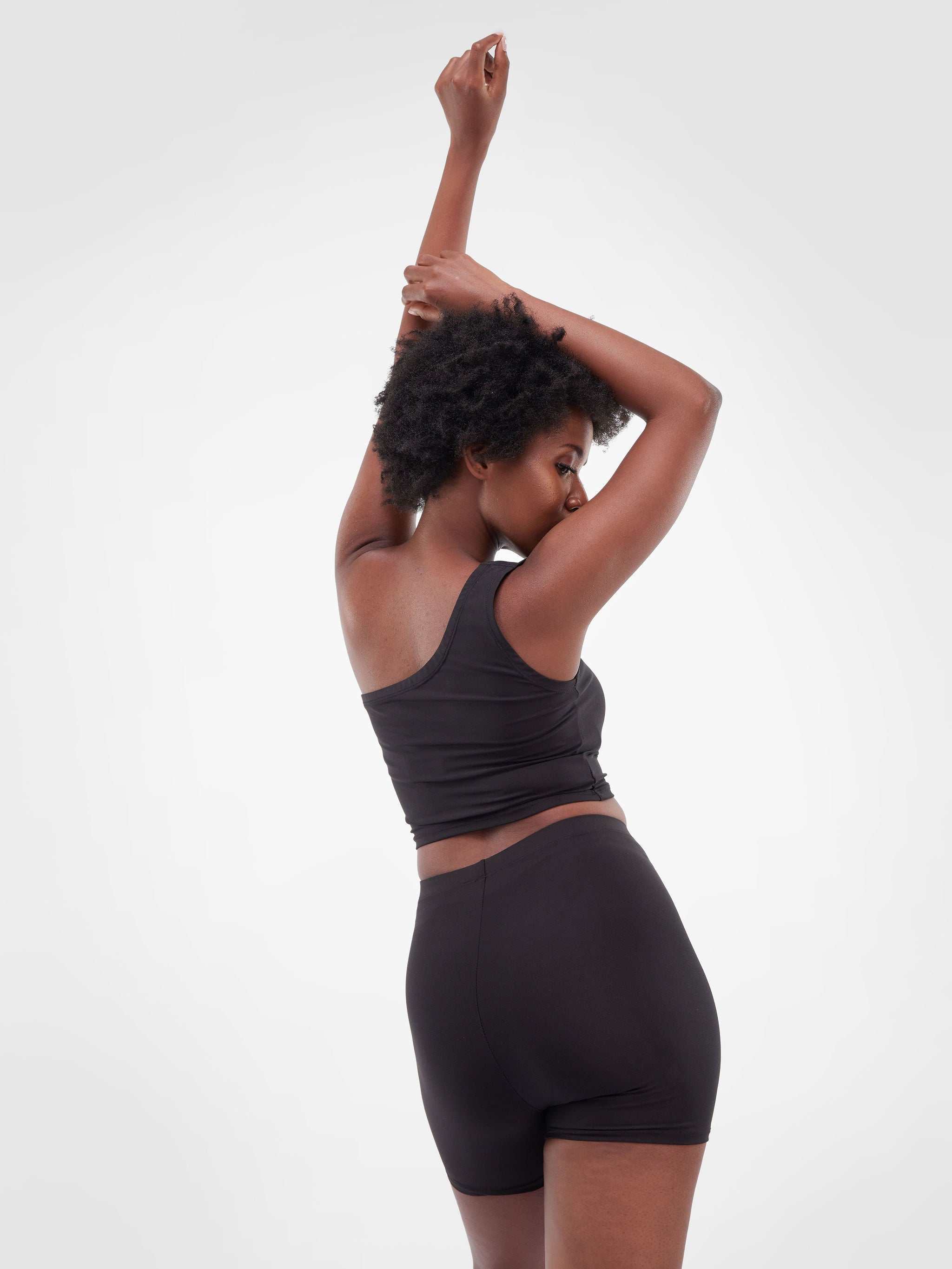 Zoya Athleisure One Shoulder Crop Top - Black