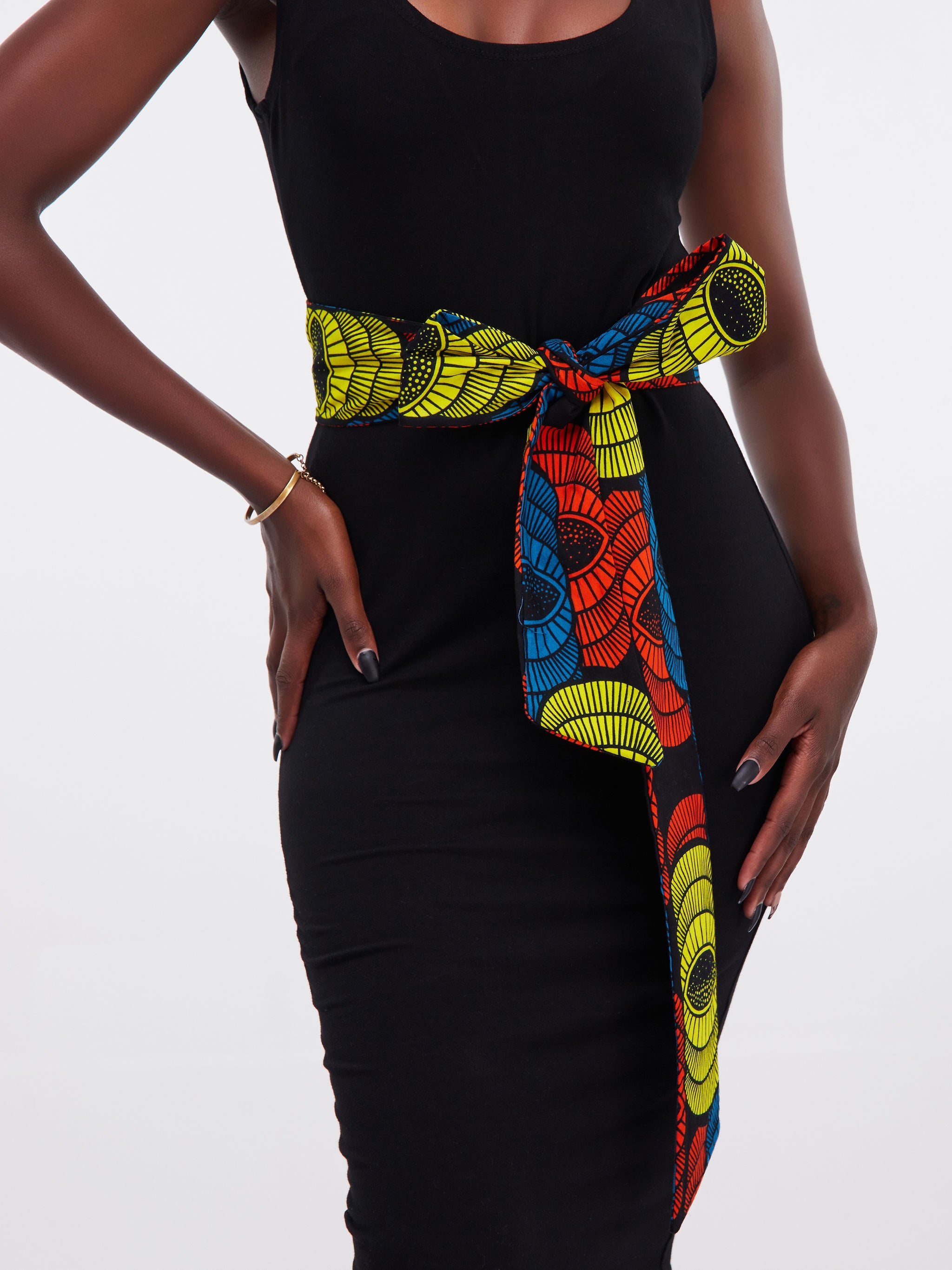 Vivo Basic Aziza Belt - Black / Green Print