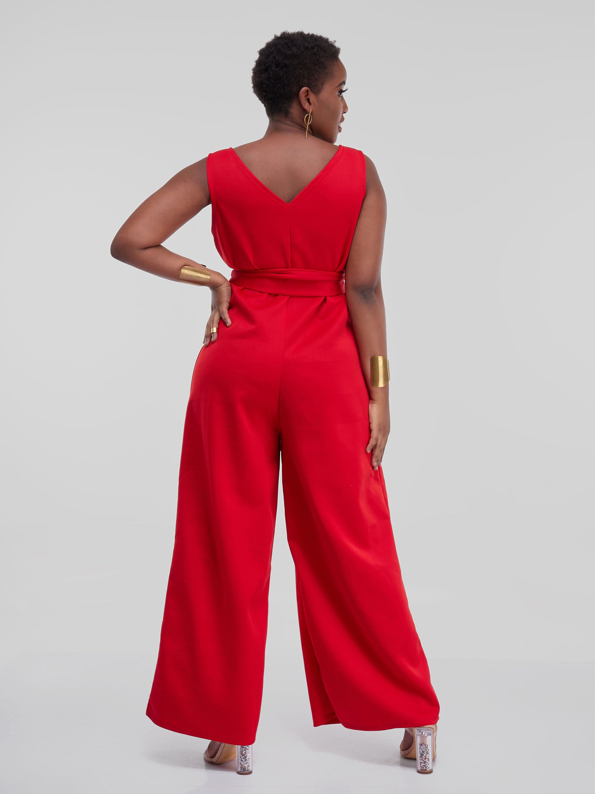 Vivo Hema Sleeveless Jumpsuit - Red