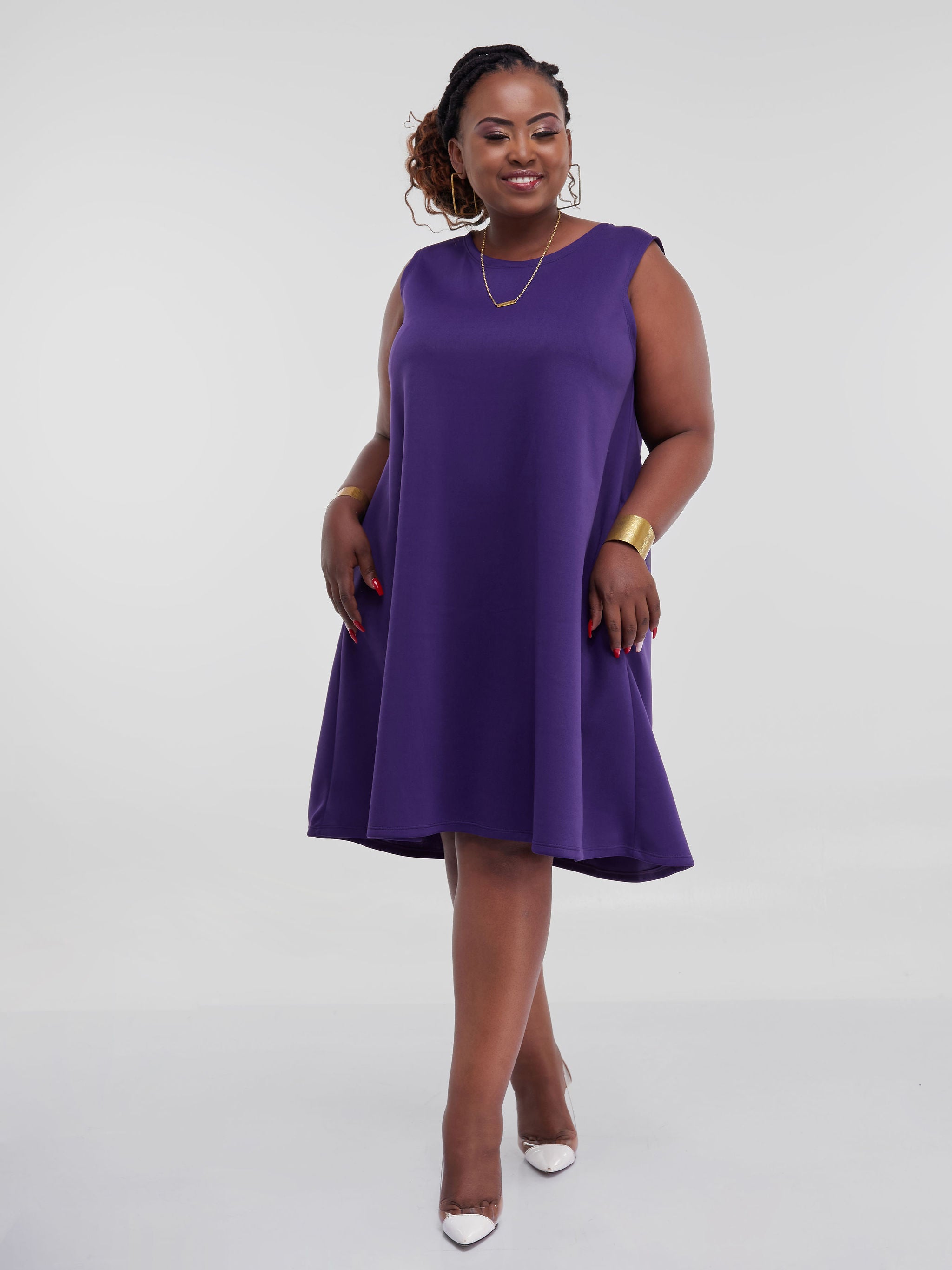Vivo Hema Sleeveless Tent Dress - Purple