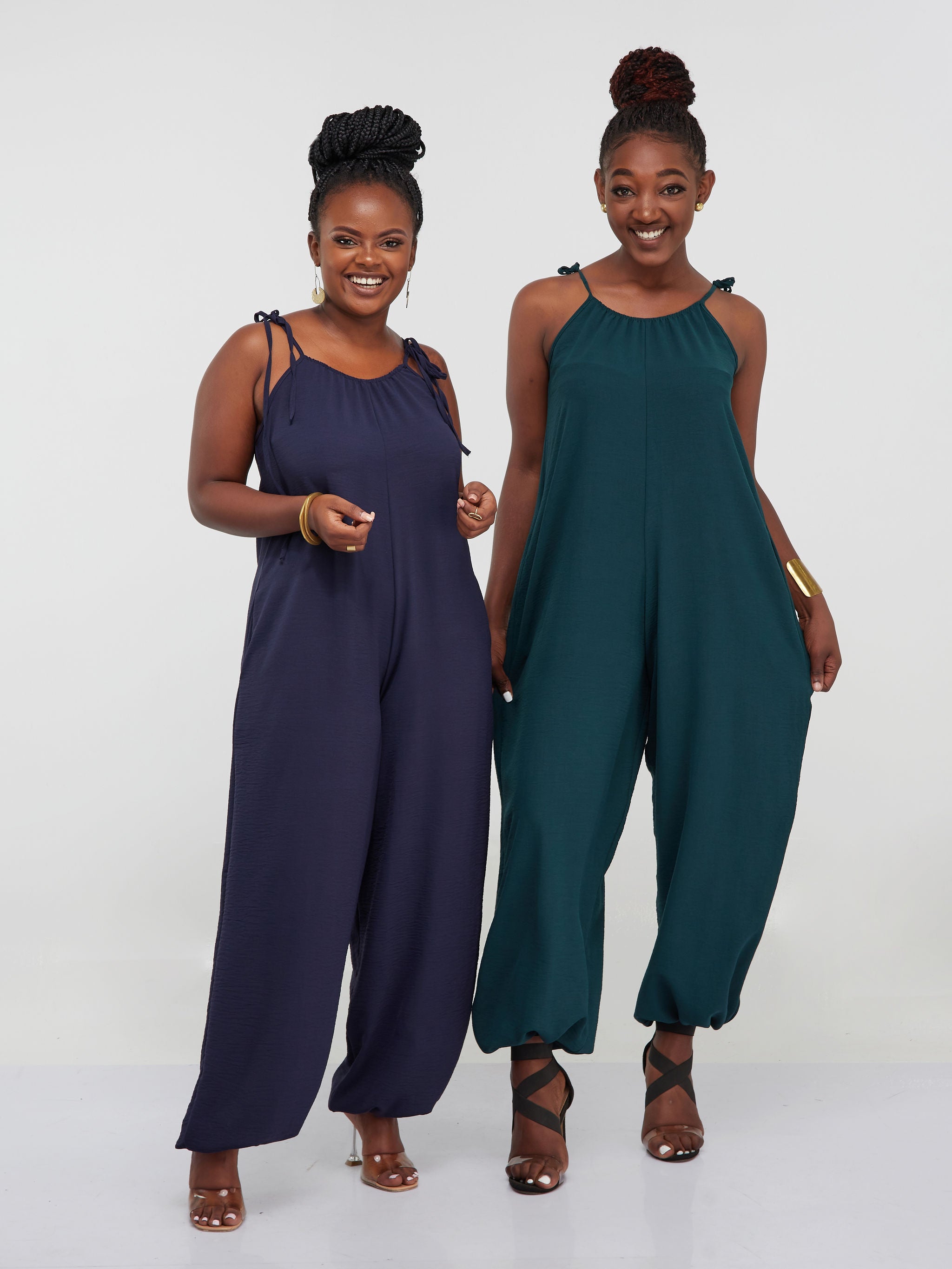 Vivo Dayo Strappy Harem Jumpsuit - Dark Green