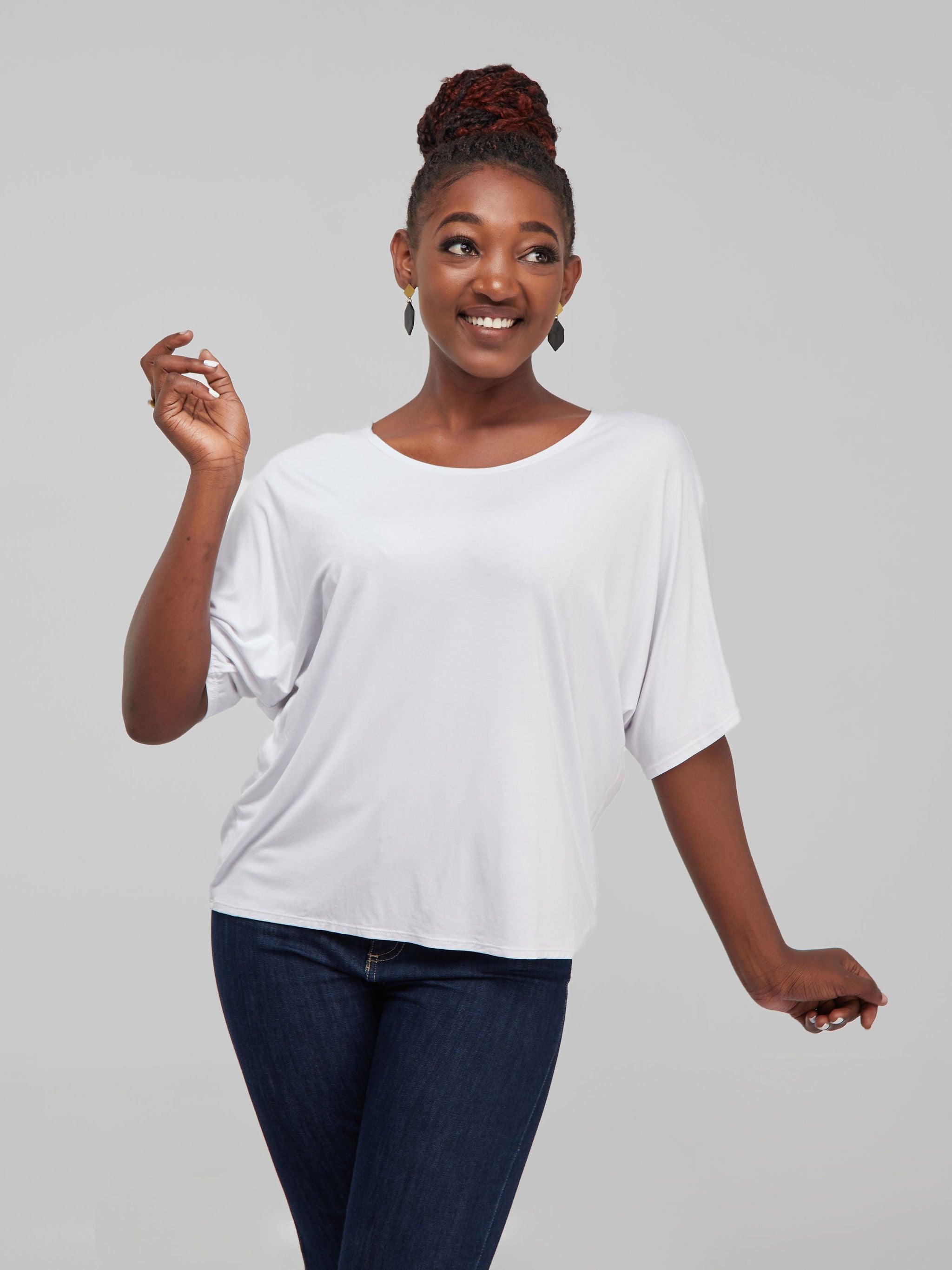 Vivo Basic Sienna Jersey Top - White