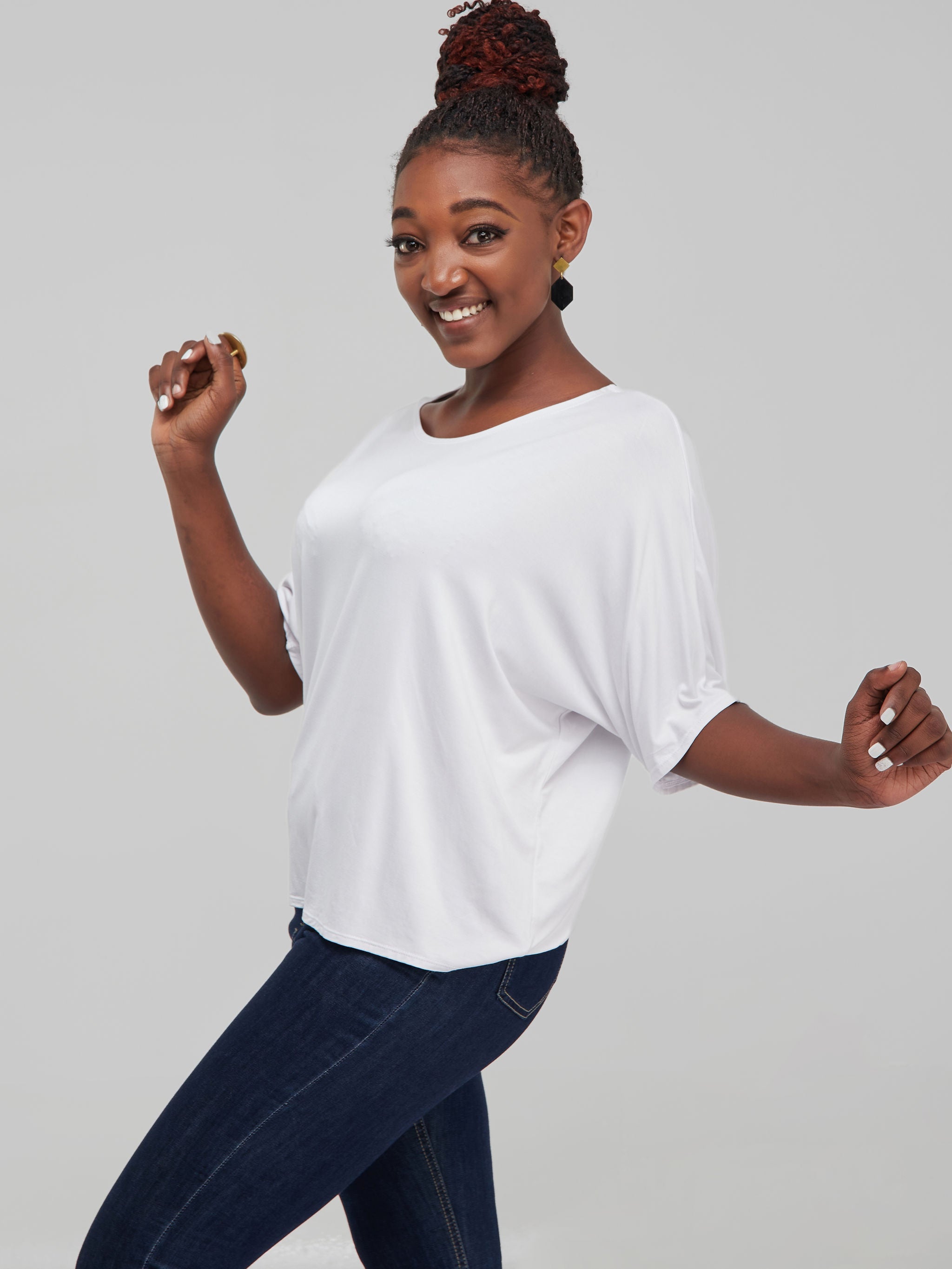 Vivo Basic Sienna Jersey Top - White