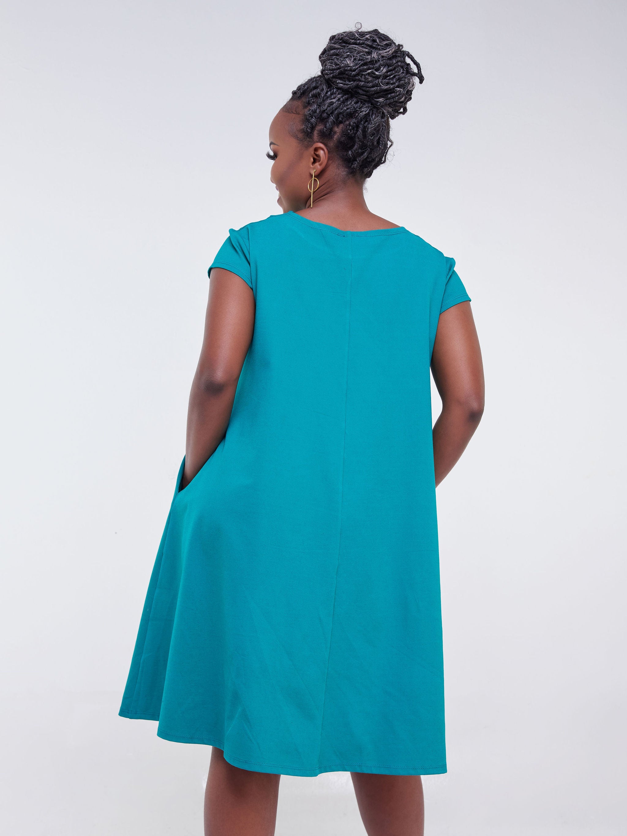 Vivo Jema Cap Sleeve Tent Dress - Sea Green
