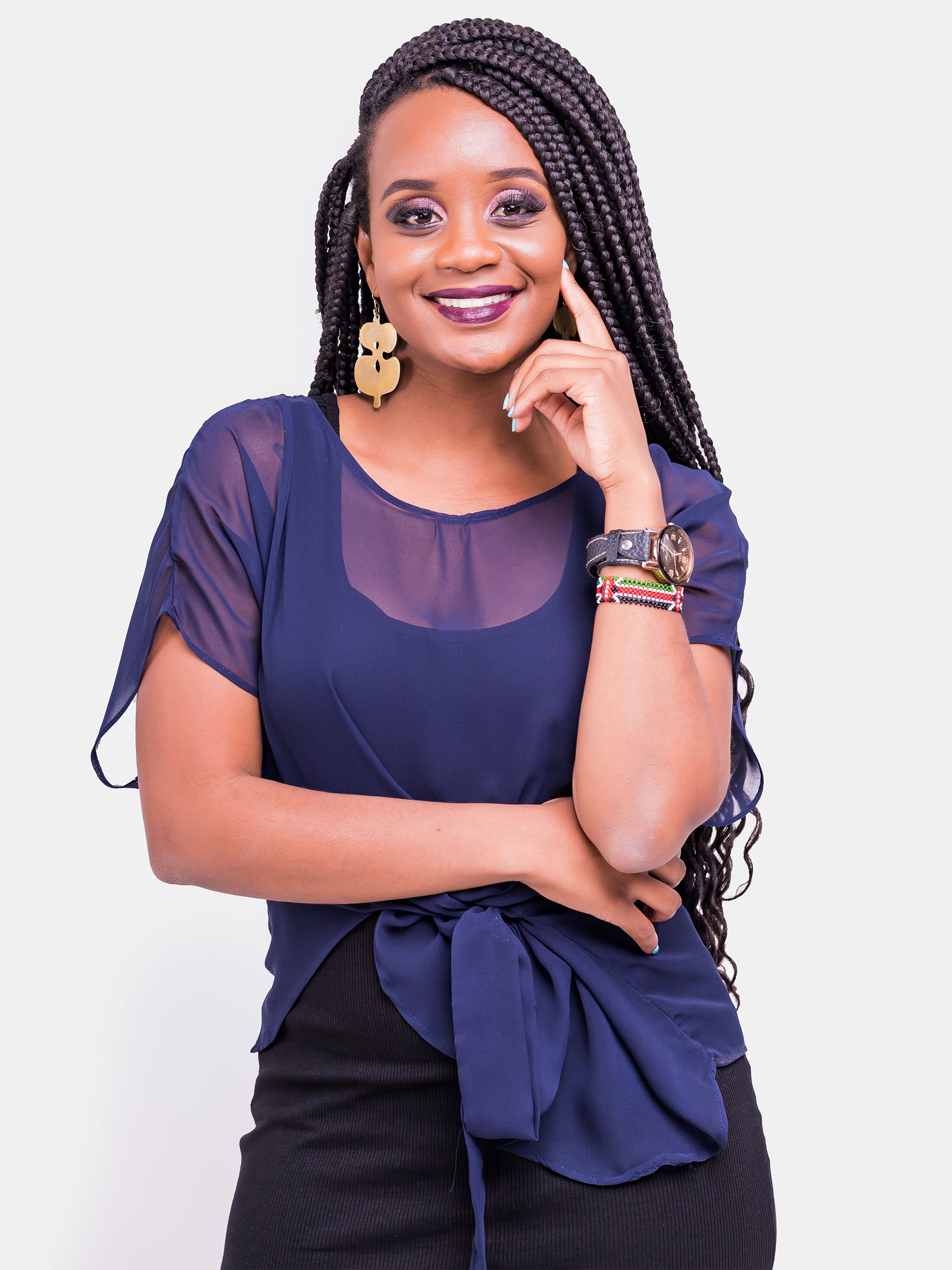 Vivo Val Chiffon Top - Navy Blue - Shop Zetu