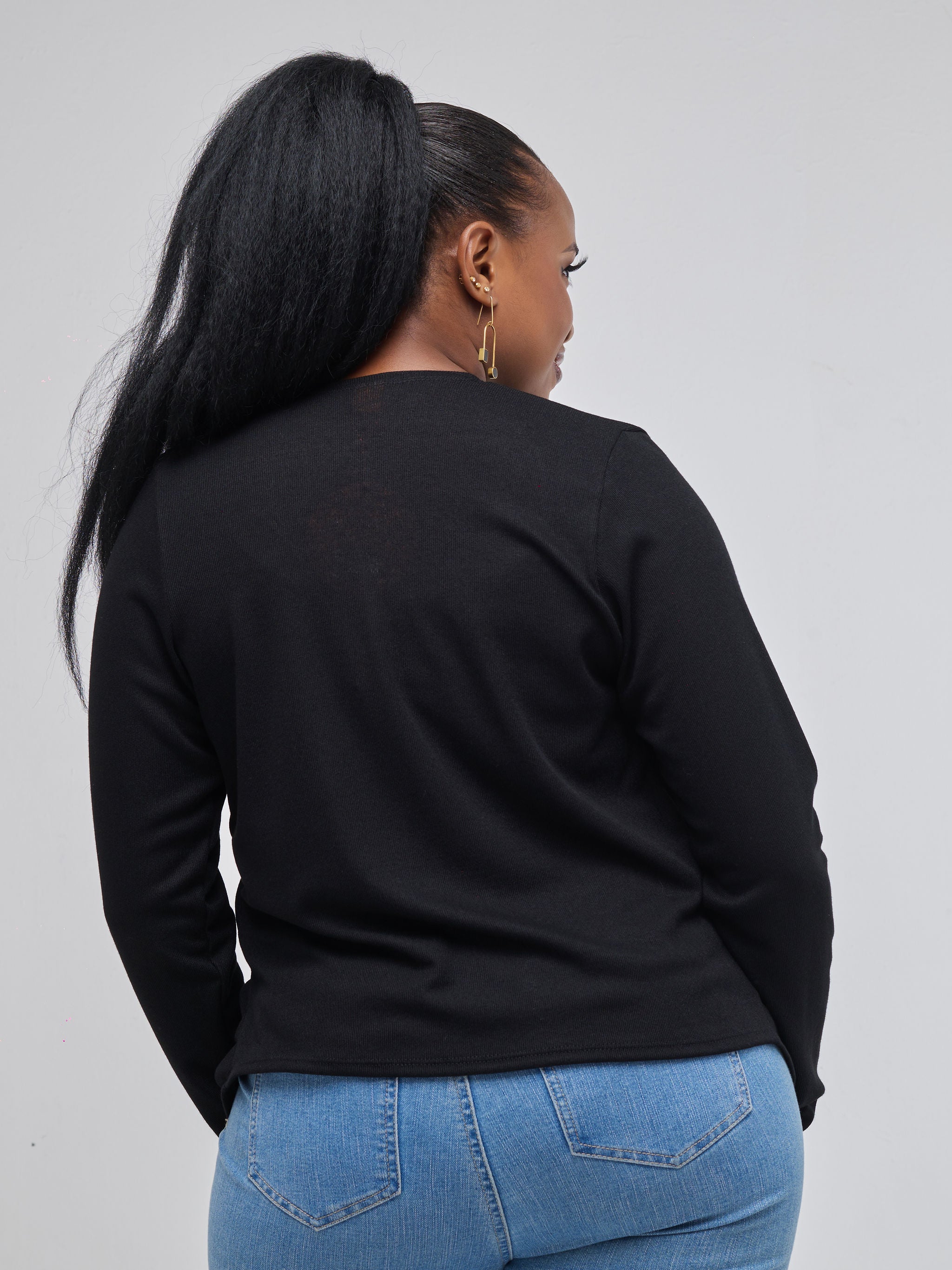 Vivo Short Side Pleat Sweater - Black