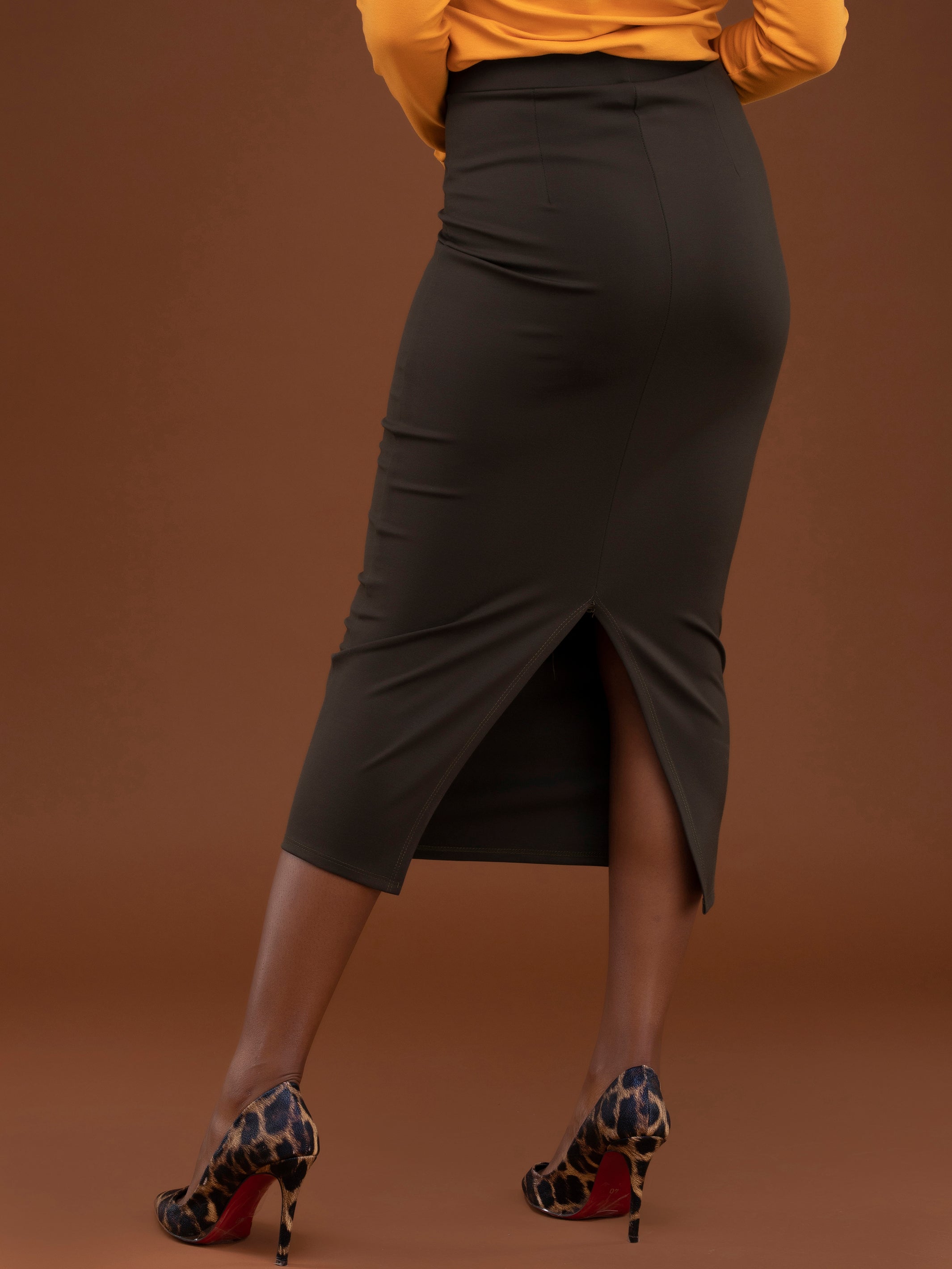 Vivo Basic Midi Pencil Skirt - Hunters Green