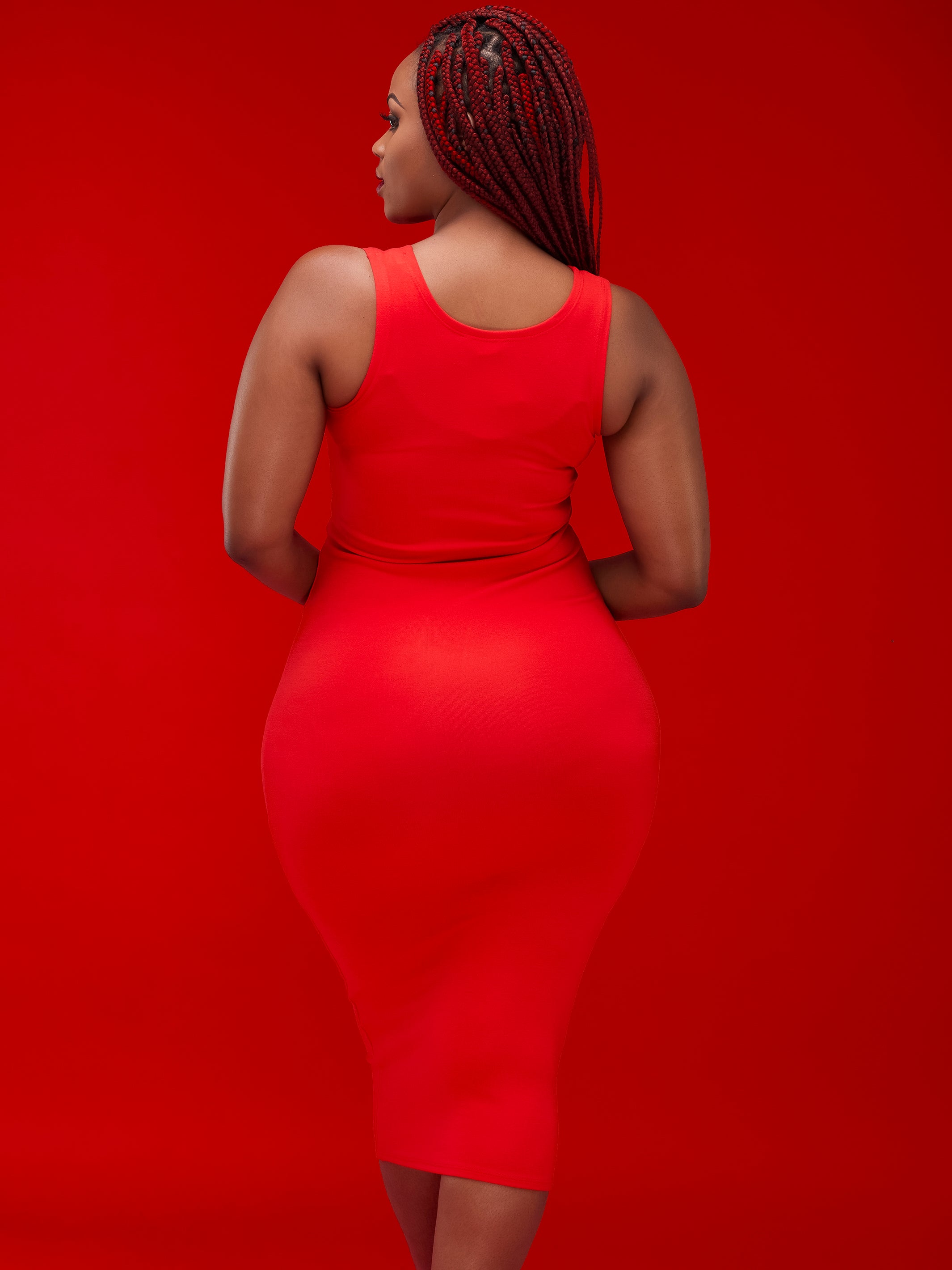 Vivo Basic Bodycon Dress - Red