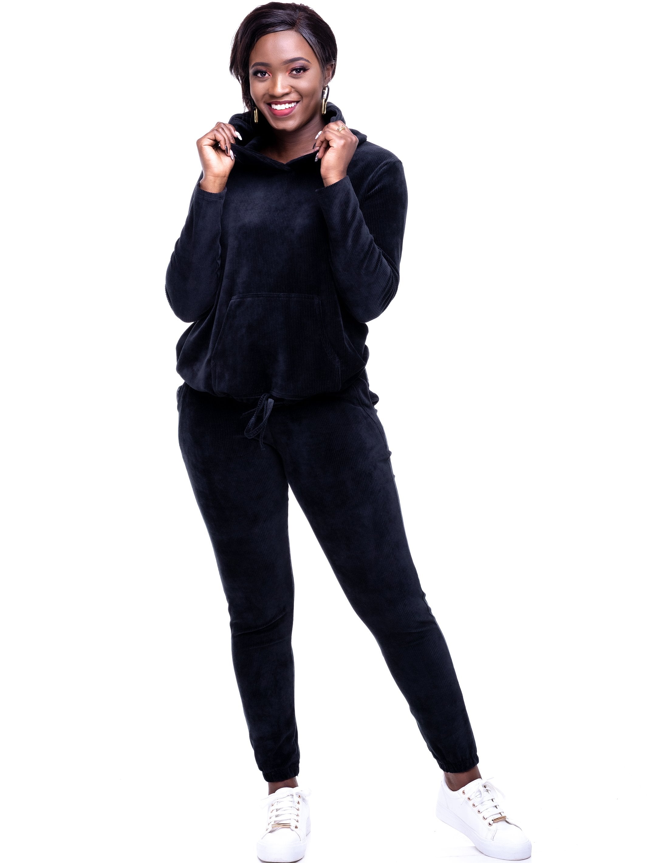 Safari Sahara Drawstring Top - Black
