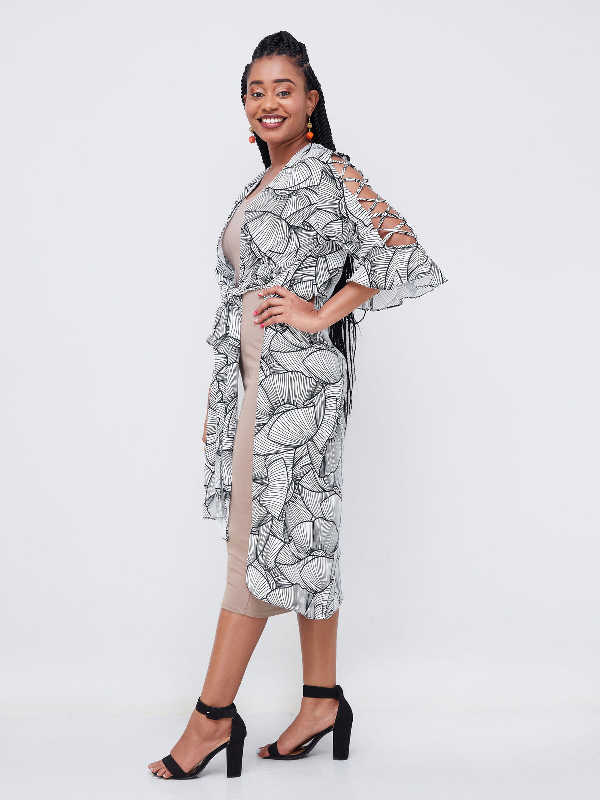 Vivo Ayla Maxi Kimono - Navy / Teal Yla Print