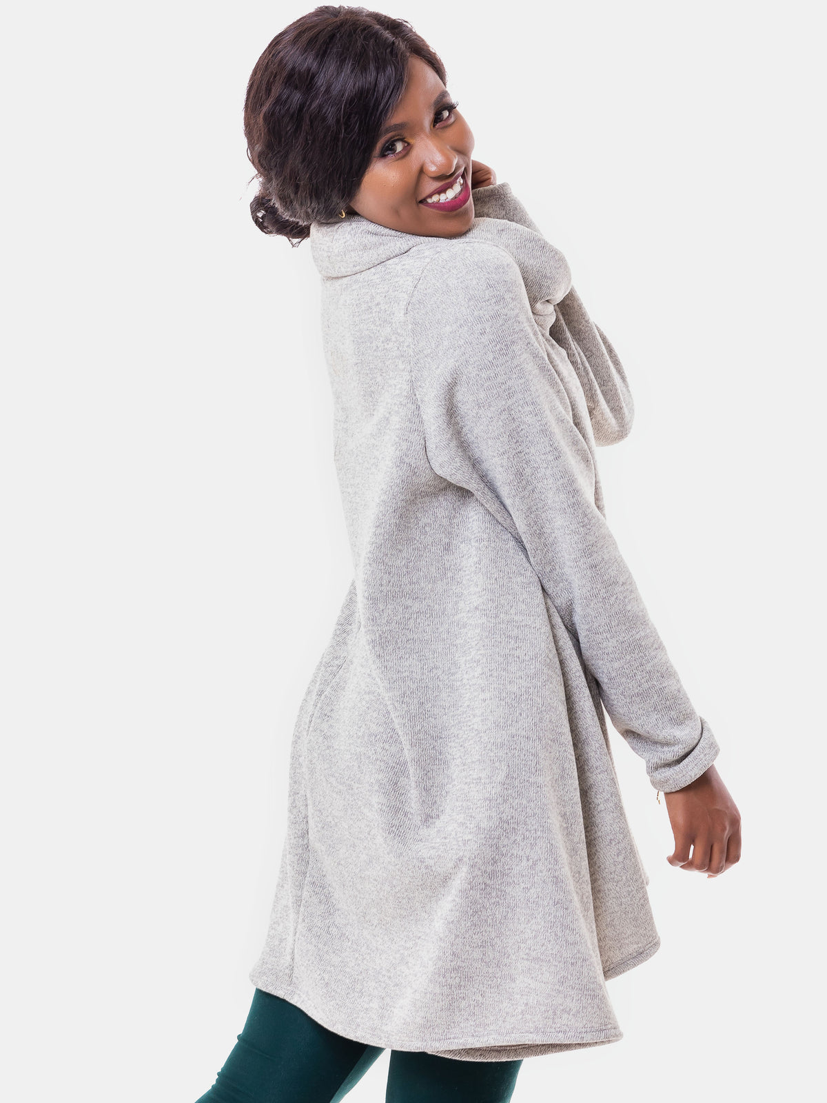 Vivo Basic Angela Cowl Loose Top - Forest Green