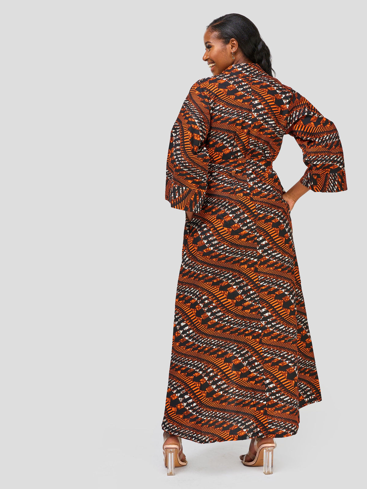 Vivo Mistari Dolman Maxi Kimono - Off White / Black Chain Print main image 0