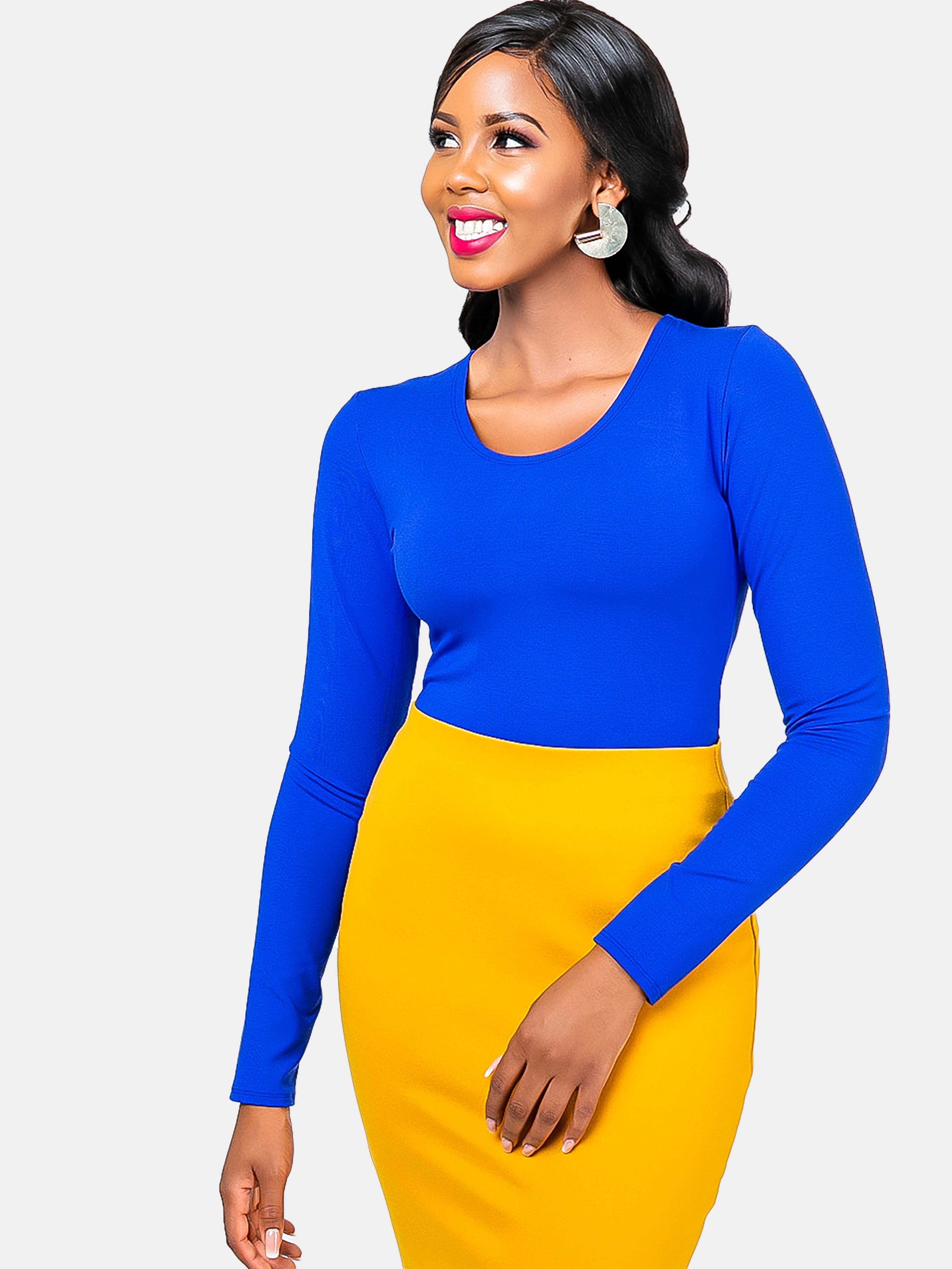 Vivo Basic Long Sleeved Bodysuit - Royal Blue