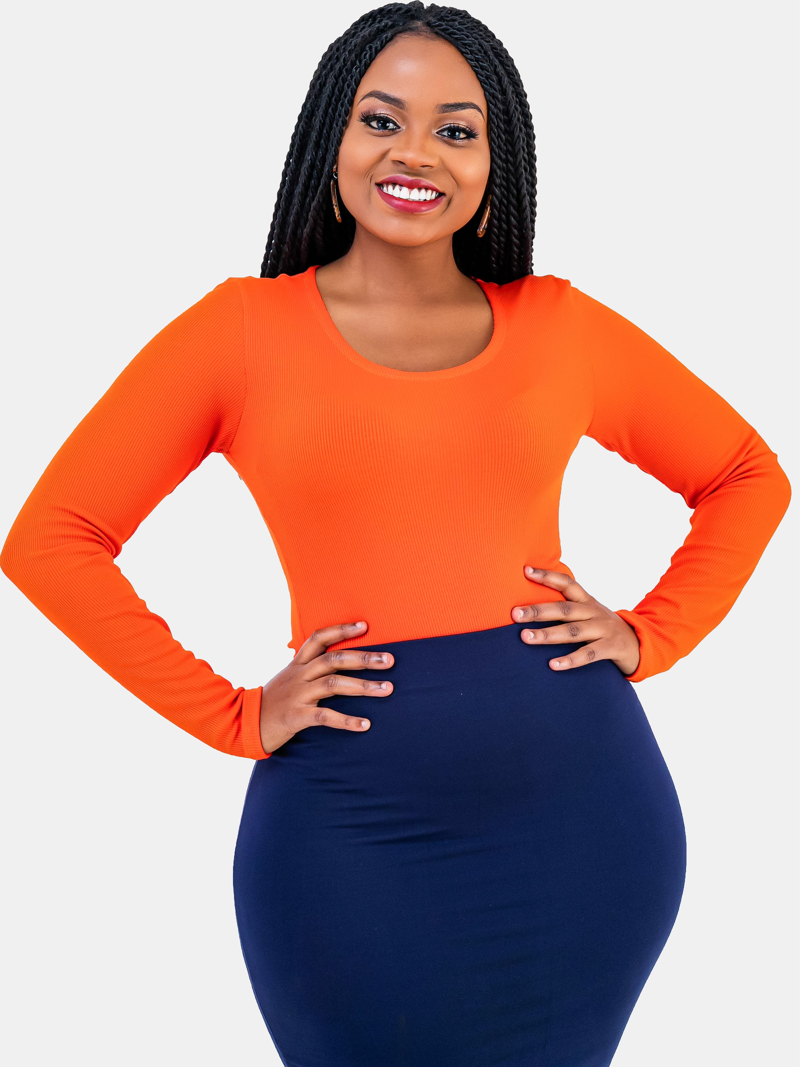 Vivo Basic Long Sleeved Bodysuit - Orange