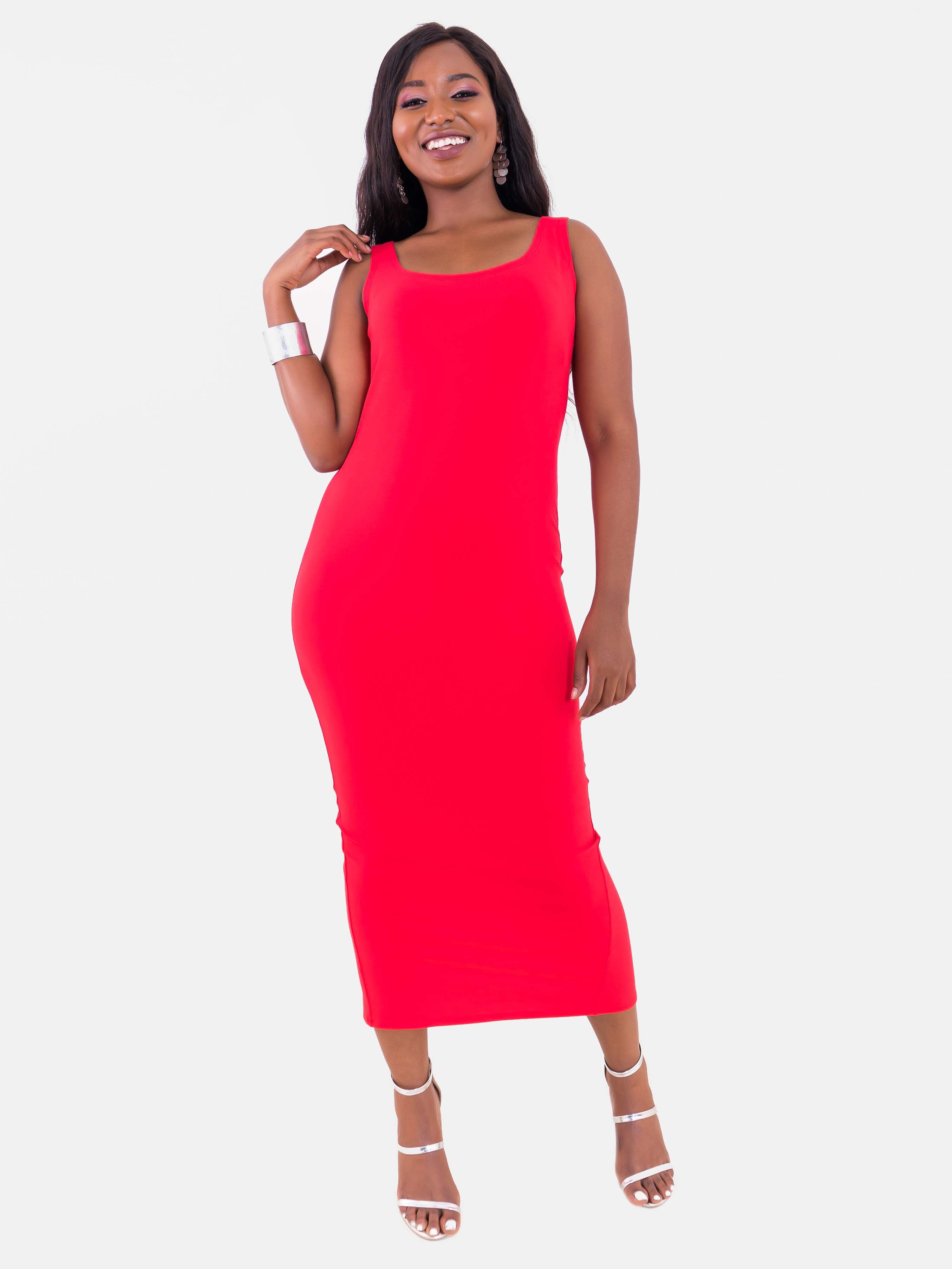 Vivo Basic Sleeveless Kim Bodycon - Red