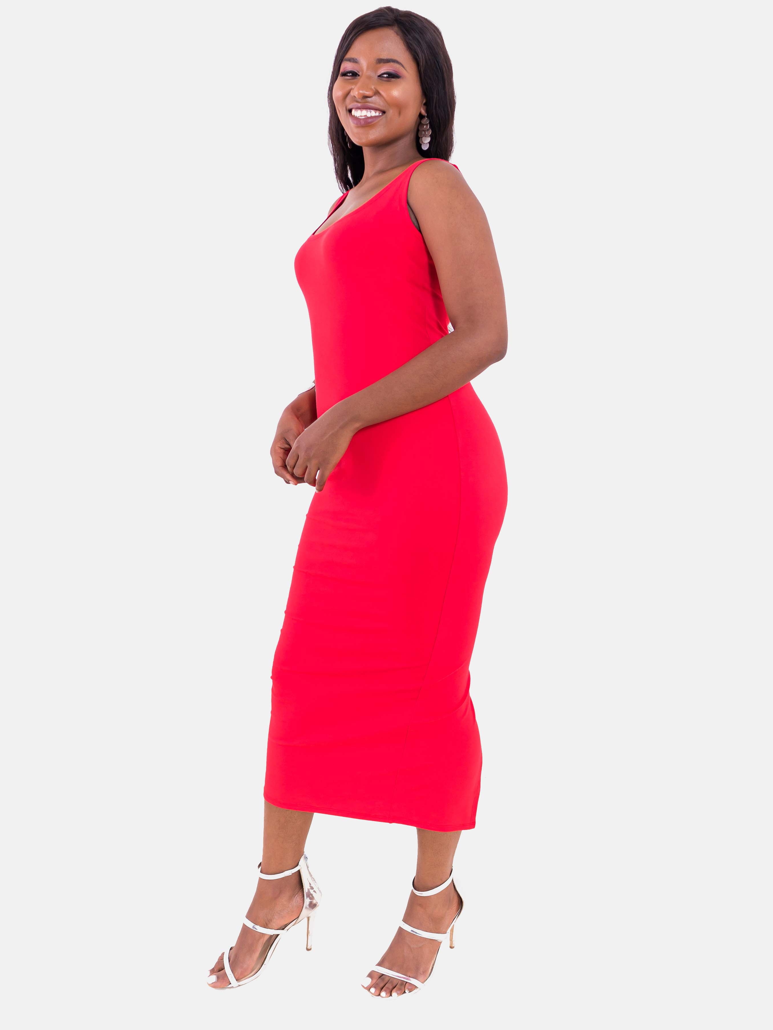 Vivo Basic Sleeveless Kim Bodycon - Red