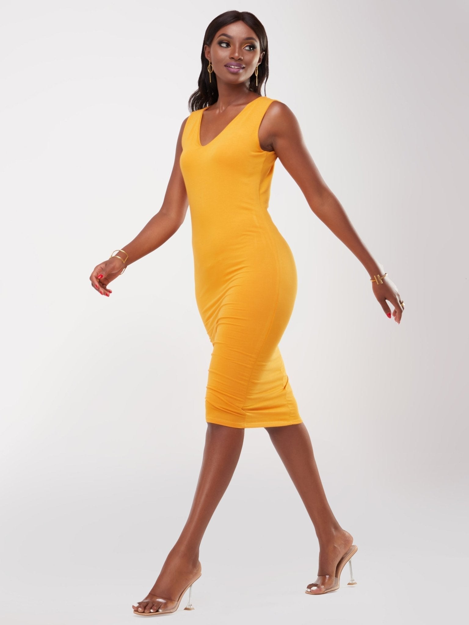 Khaya Women's Full Slip Bodycon Dress Strap Lace Slim Body