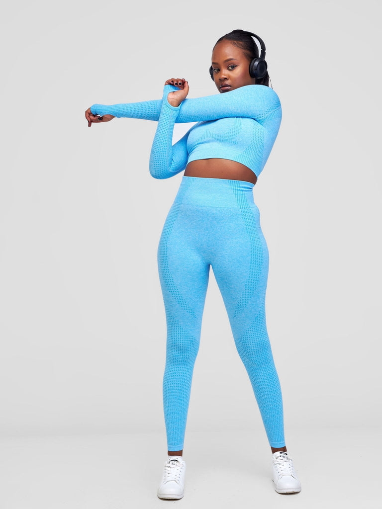 Ava Fitness Jasmina 5 Piece Set - Blue - Shopzetu