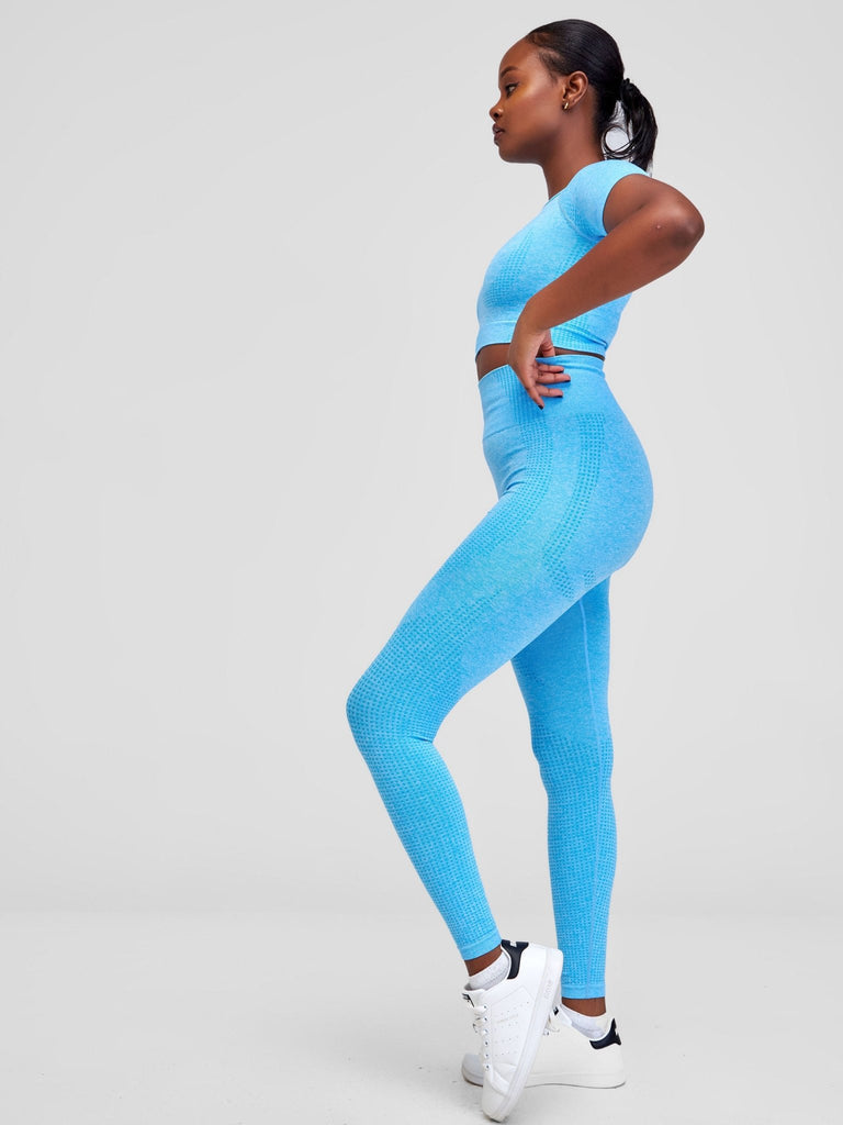 Ava Fitness Jasmina 5 Piece Set - Blue - Shopzetu