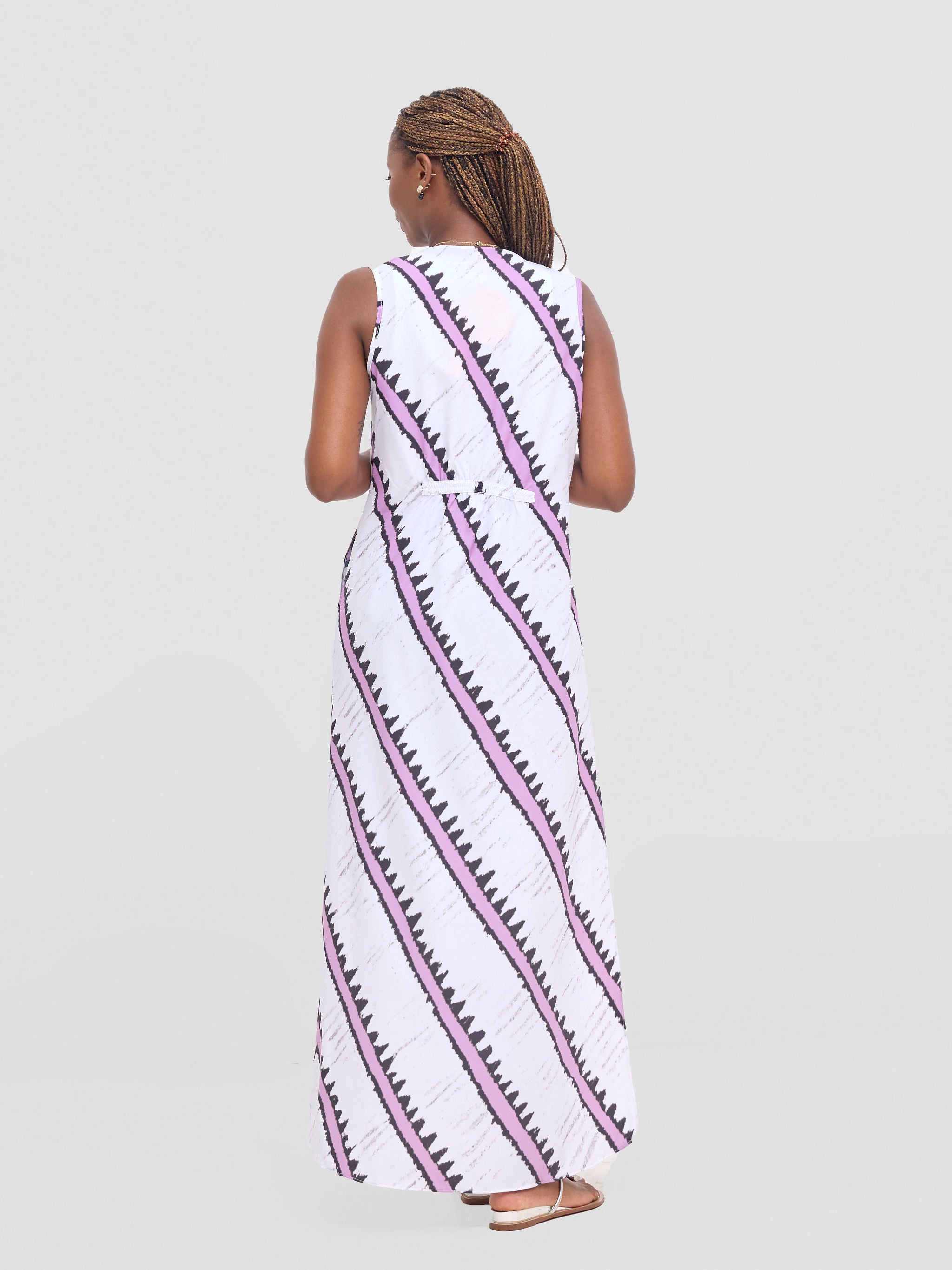 Vivo Isabi Sleeveless Kimono - White / Lilac Sabi Print