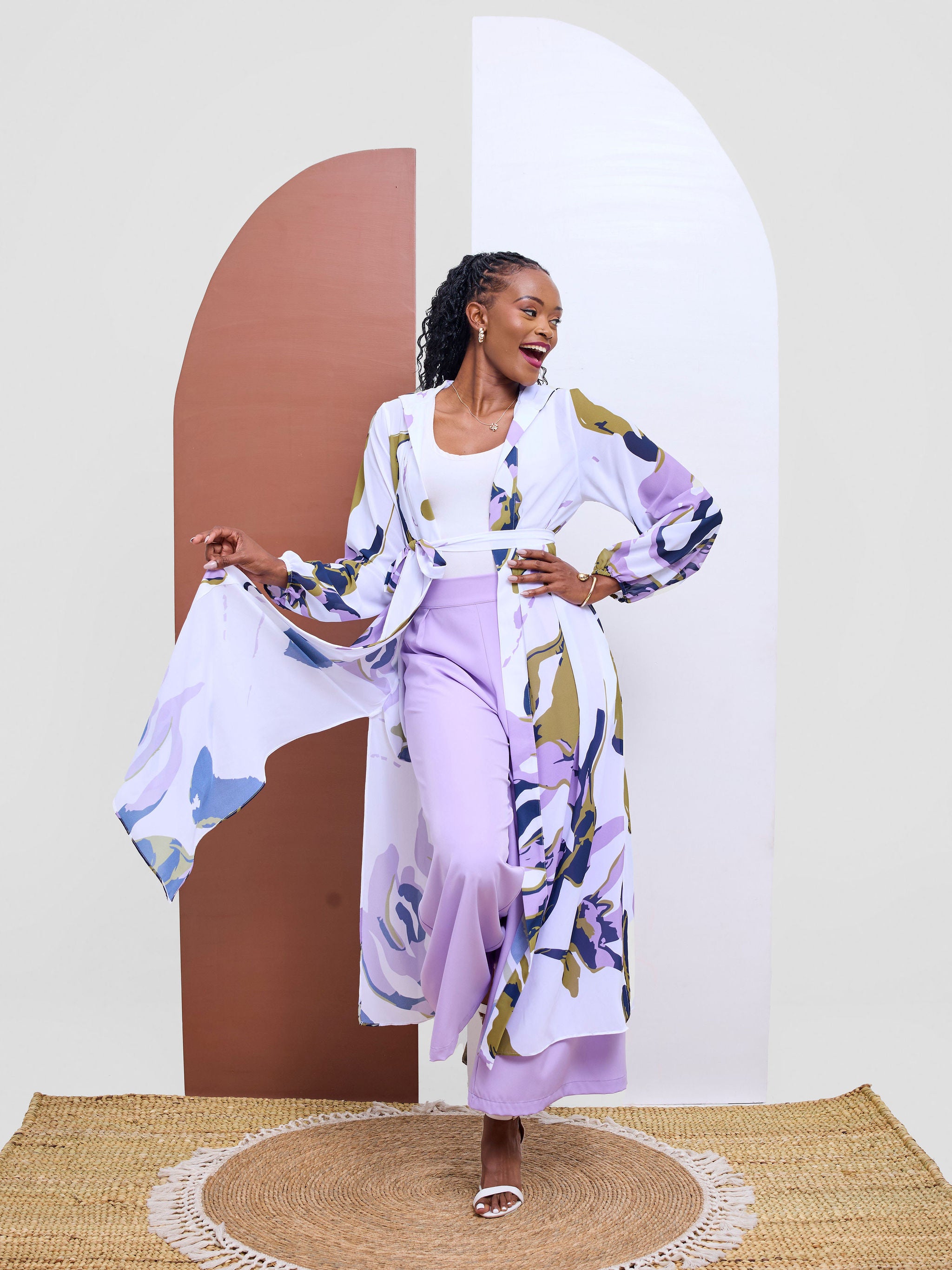 Vivo Kelemi 4.0  Kimono - Lilac / Olive Nashe Print