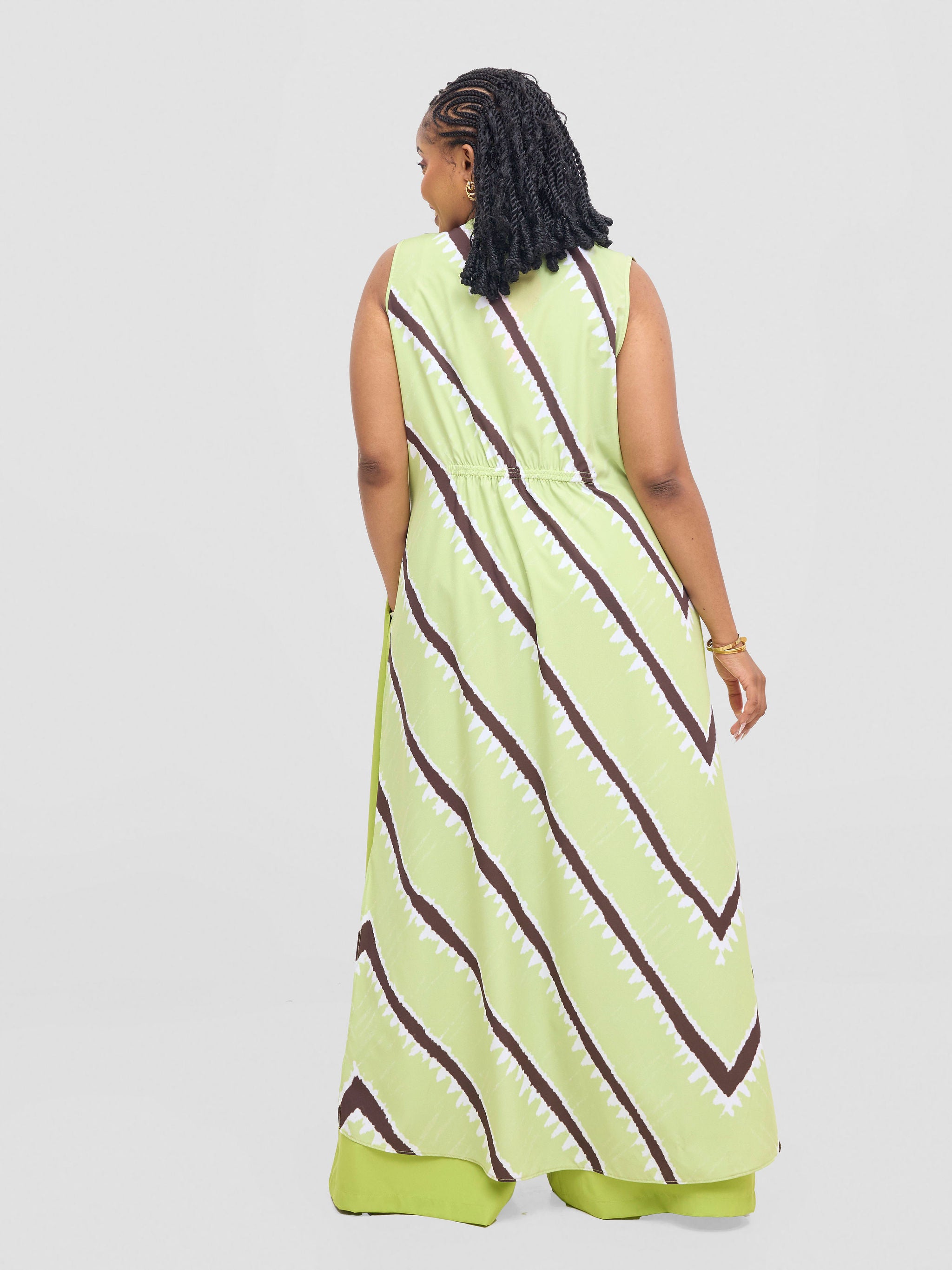 Vivo Isabi Sleeveless Kimono - Lime / White Sabi Print