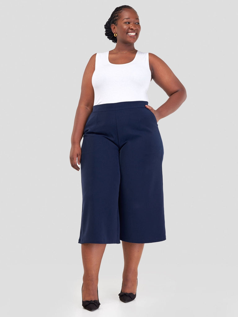 Vivo Zaria Cullote Pants - Navy Blue - Shopzetu