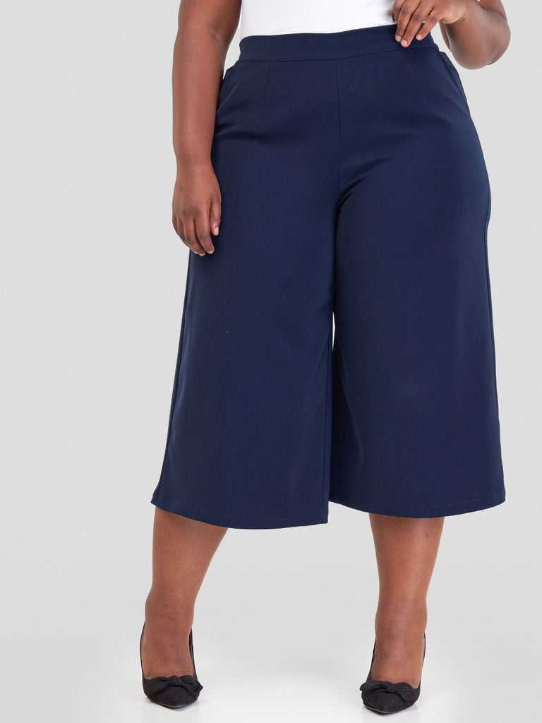 Vivo Zaria Cullote Pants - Navy Blue - Shopzetu