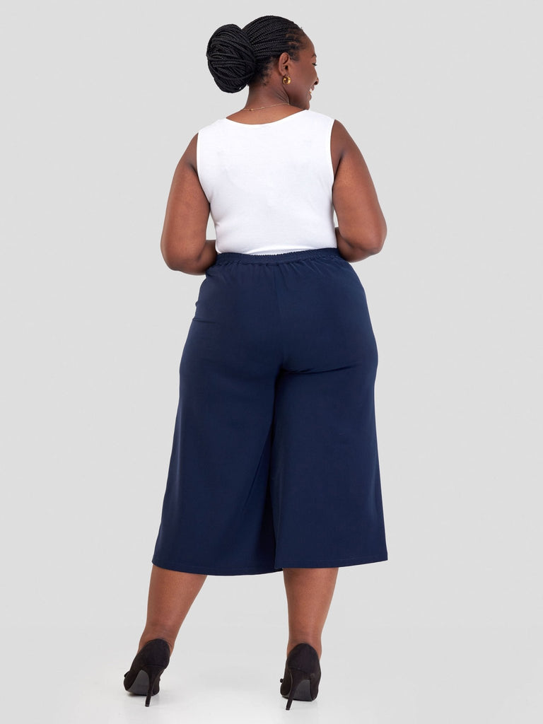 Vivo Zaria Cullote Pants - Navy Blue - Shopzetu