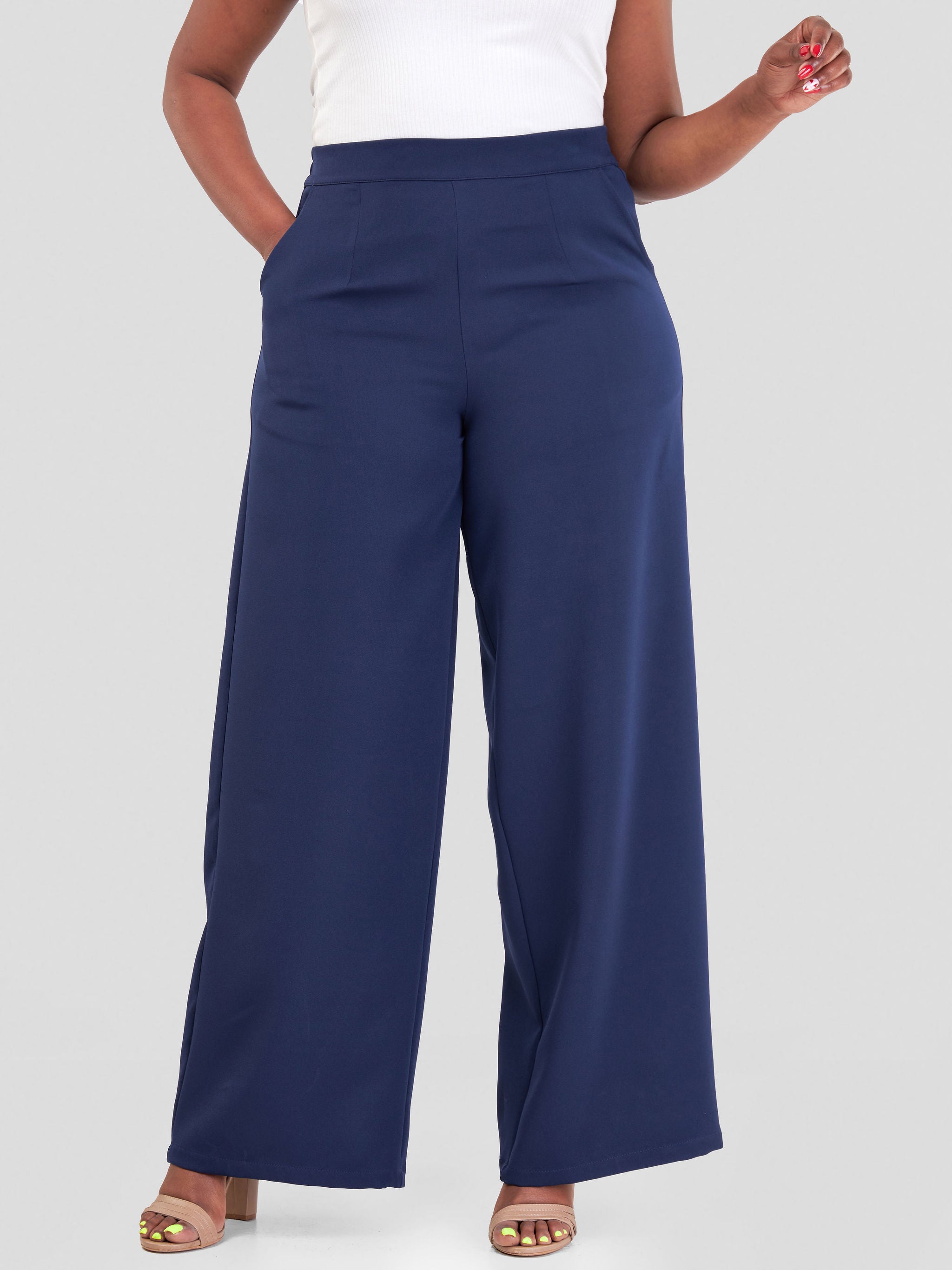 Vivo Zaria Wide Leg Pants - Navy Blue