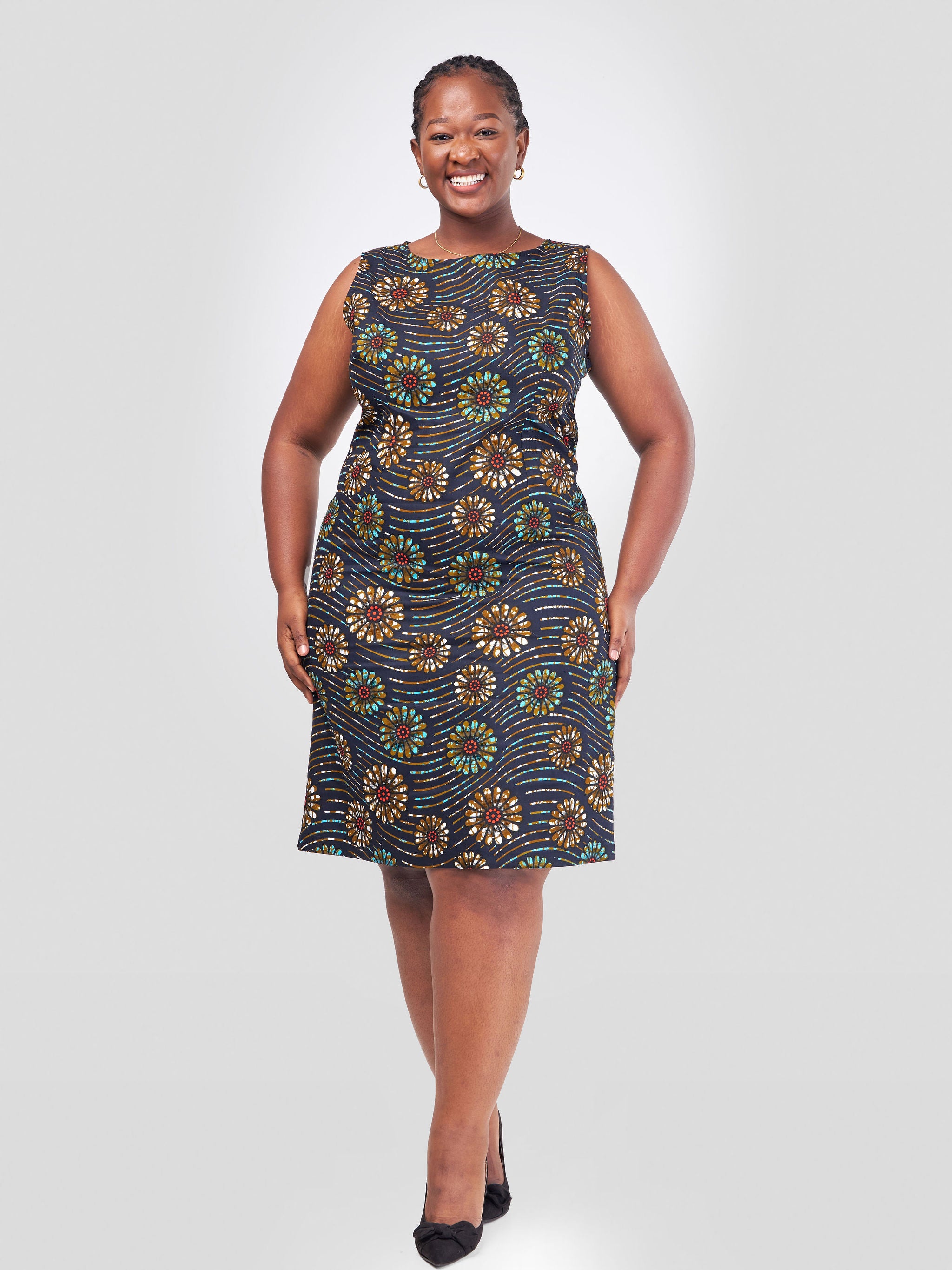 Vivo Zaria Sleeveless Kitenge Sheath Dress - Dafu