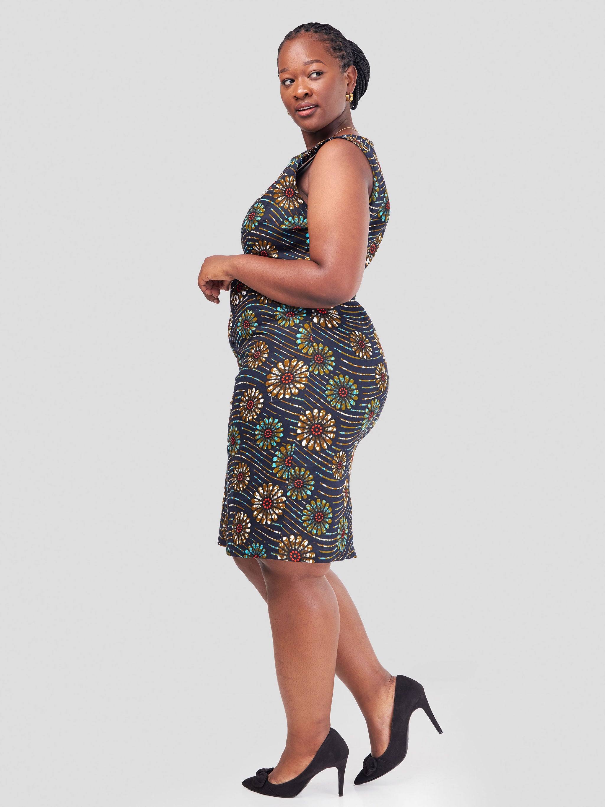 Vivo Zaria Sleeveless Kitenge Sheath Dress - Dafu