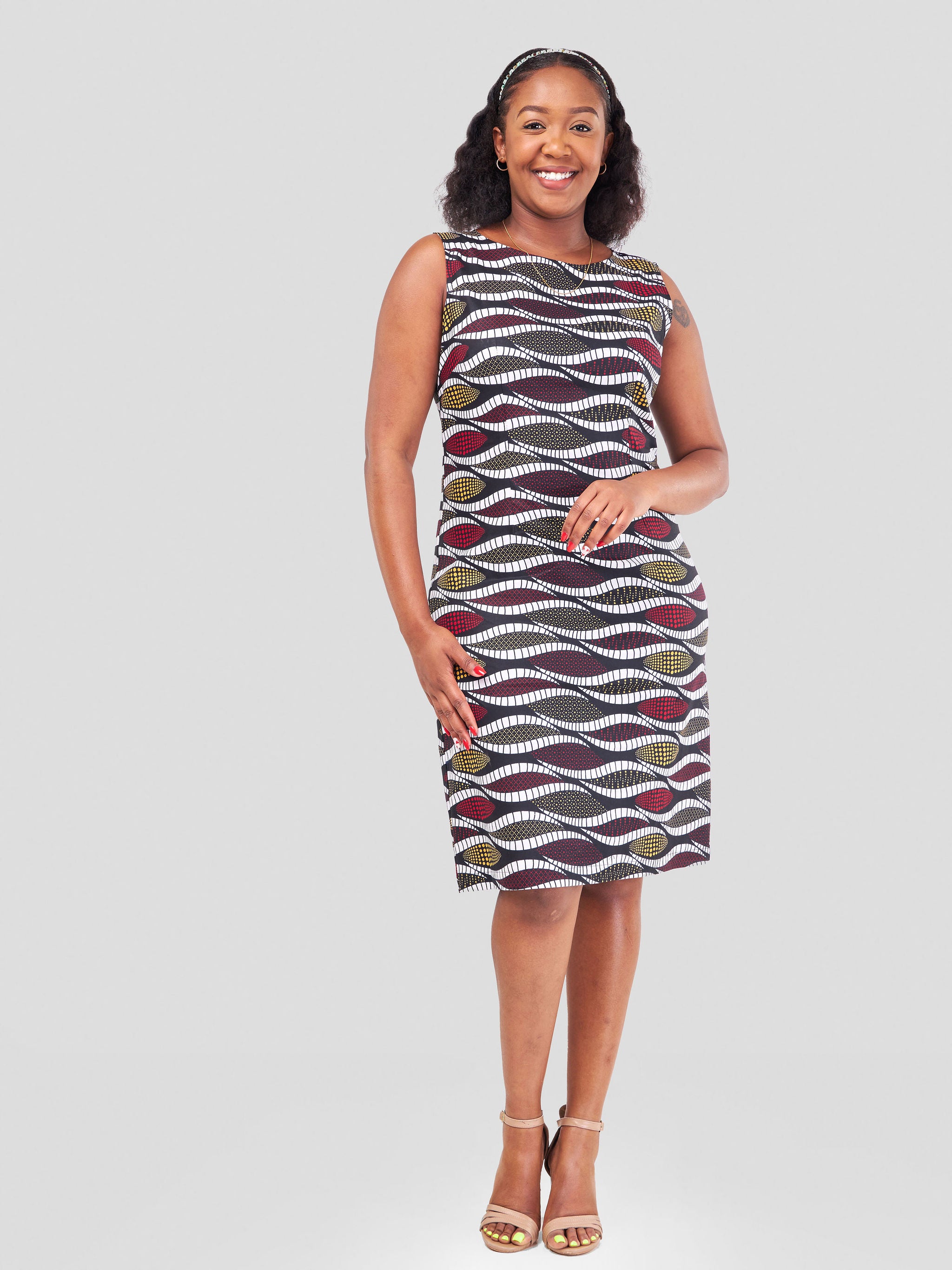 Vivo Zaria Sleeveless Kitenge Sheath Dress - Hindi