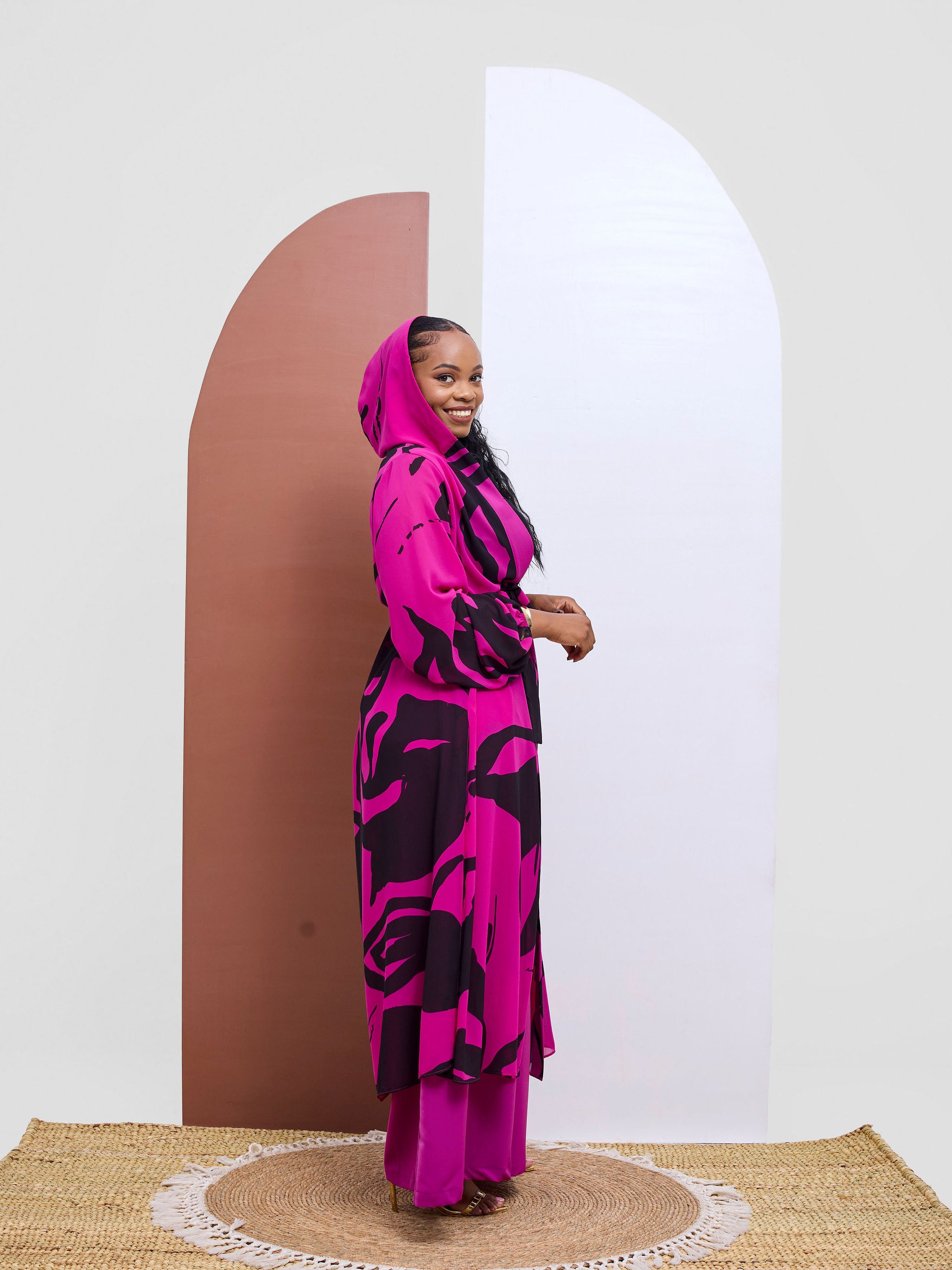 Vivo Kelemi 4.0  Kimono - Magenta / Black Nashe Print