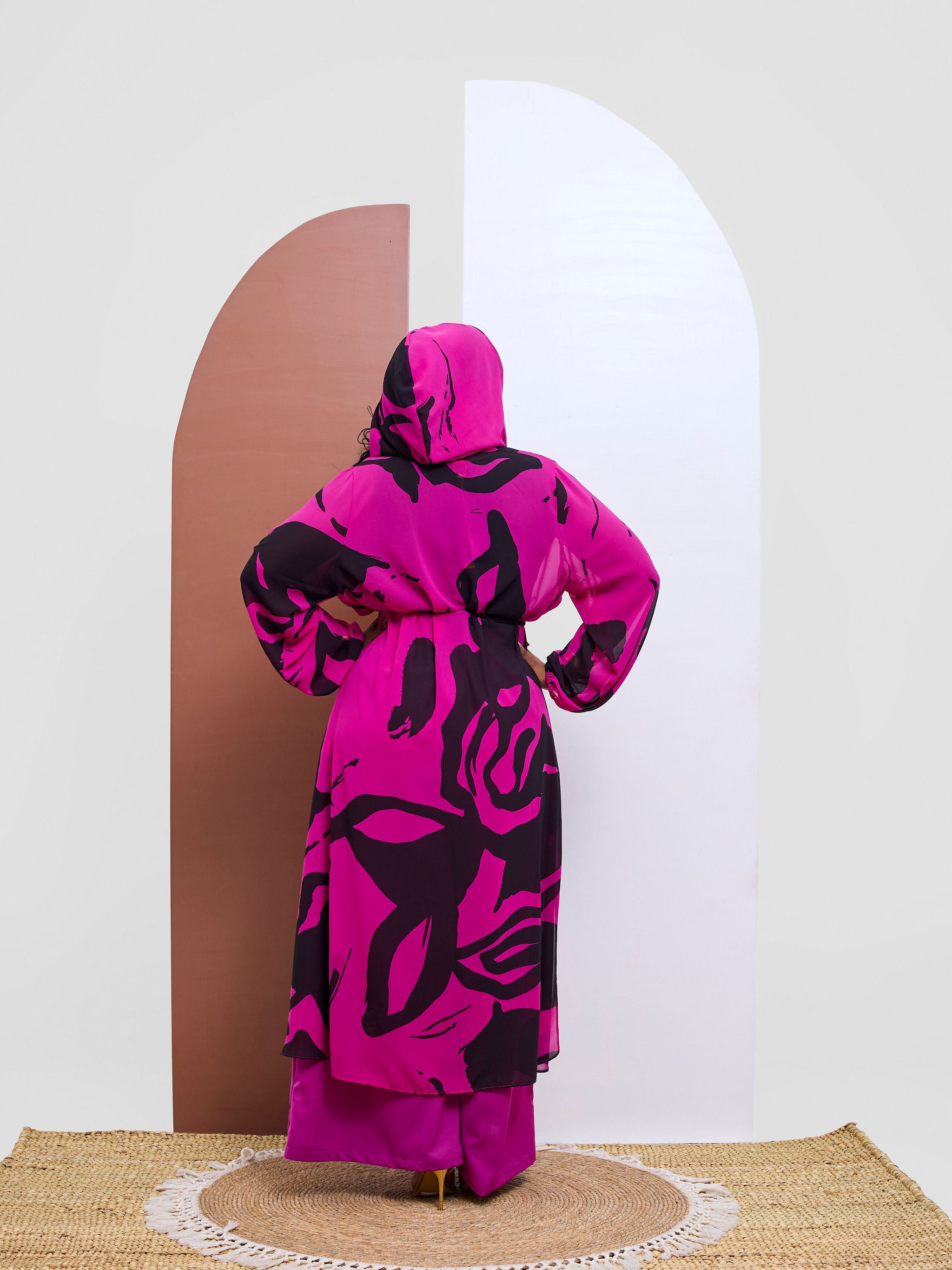 Vivo Kelemi 4.0  Kimono - Magenta / Black Nashe Print