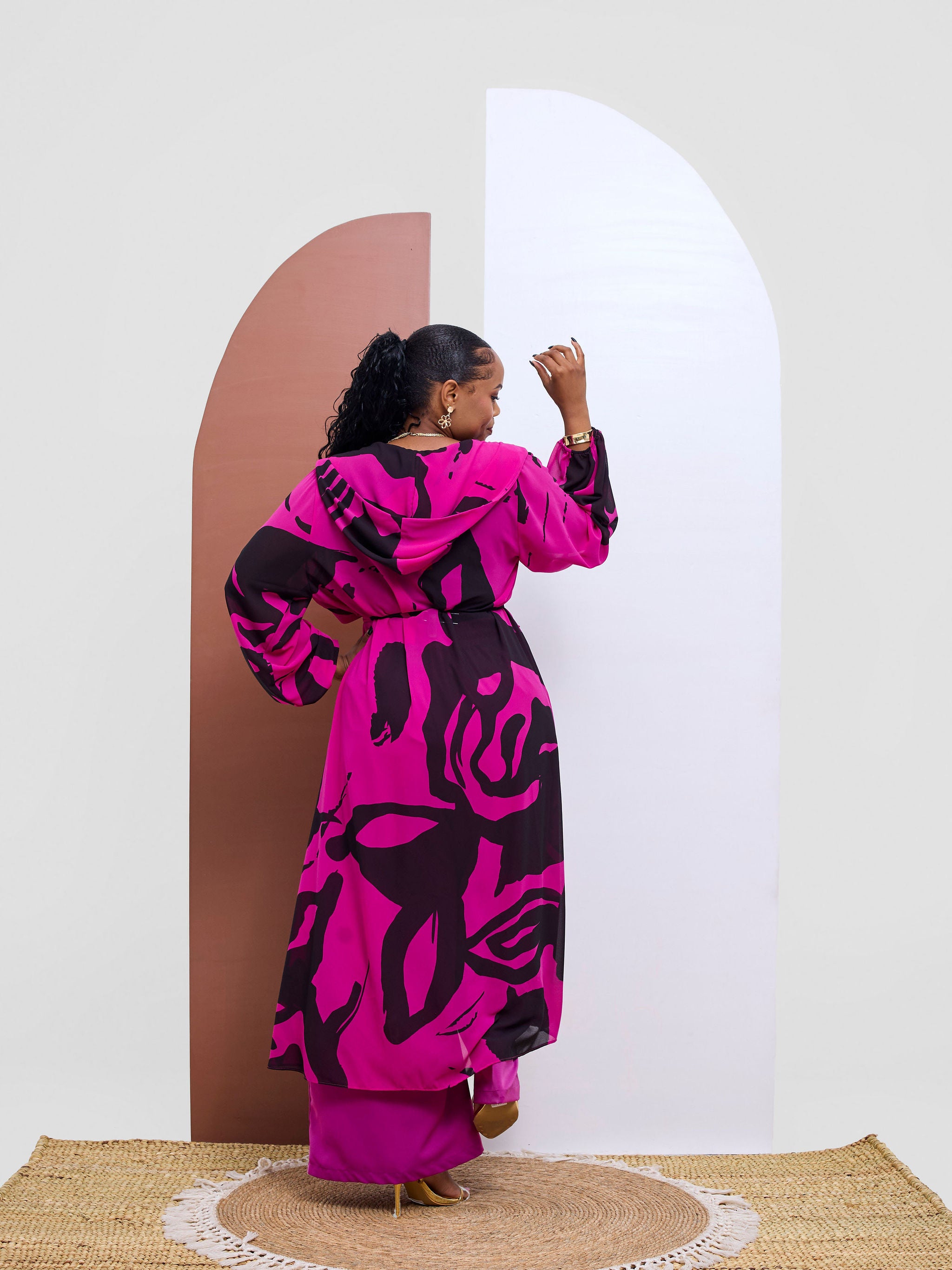 Vivo Kelemi 4.0  Kimono - Magenta / Black Nashe Print