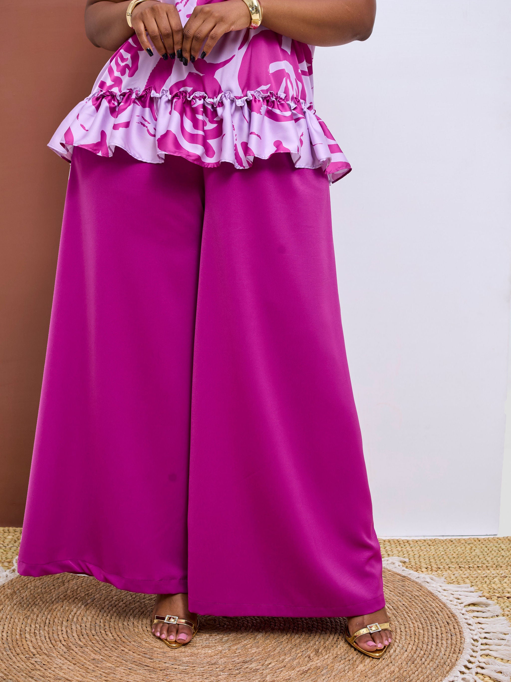 Vivo Basic Crepe Pants - Magenta