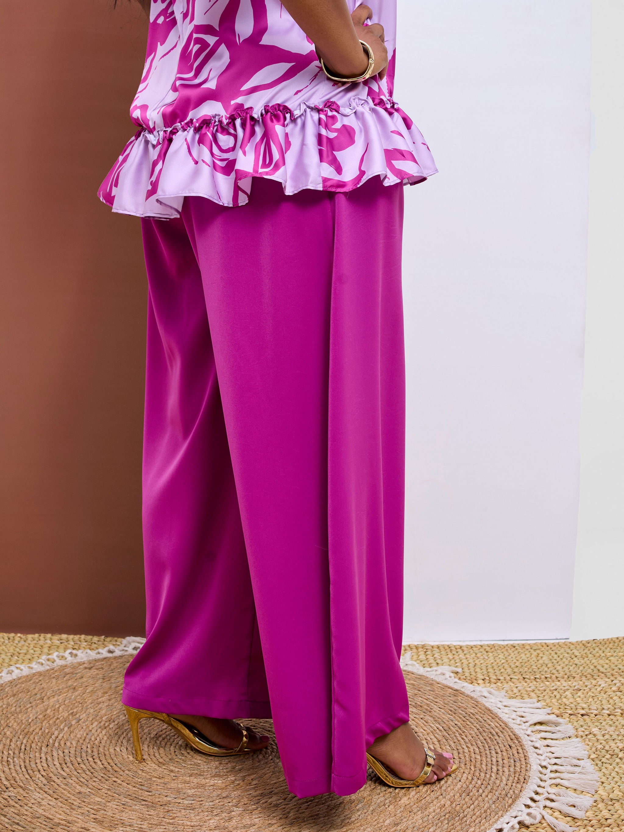 Vivo Basic Crepe Pants - Magenta