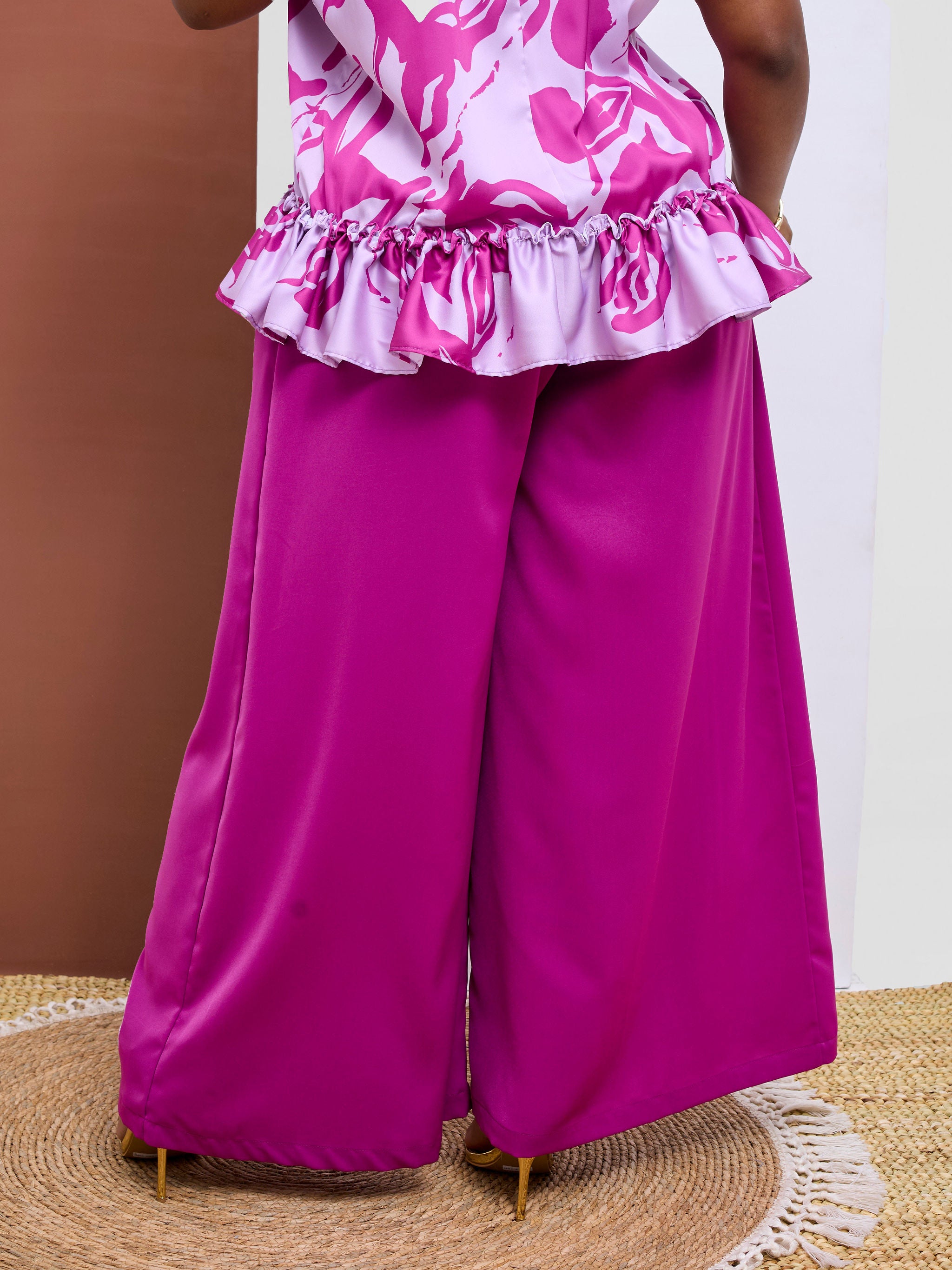 Vivo Basic Crepe Pants - Magenta