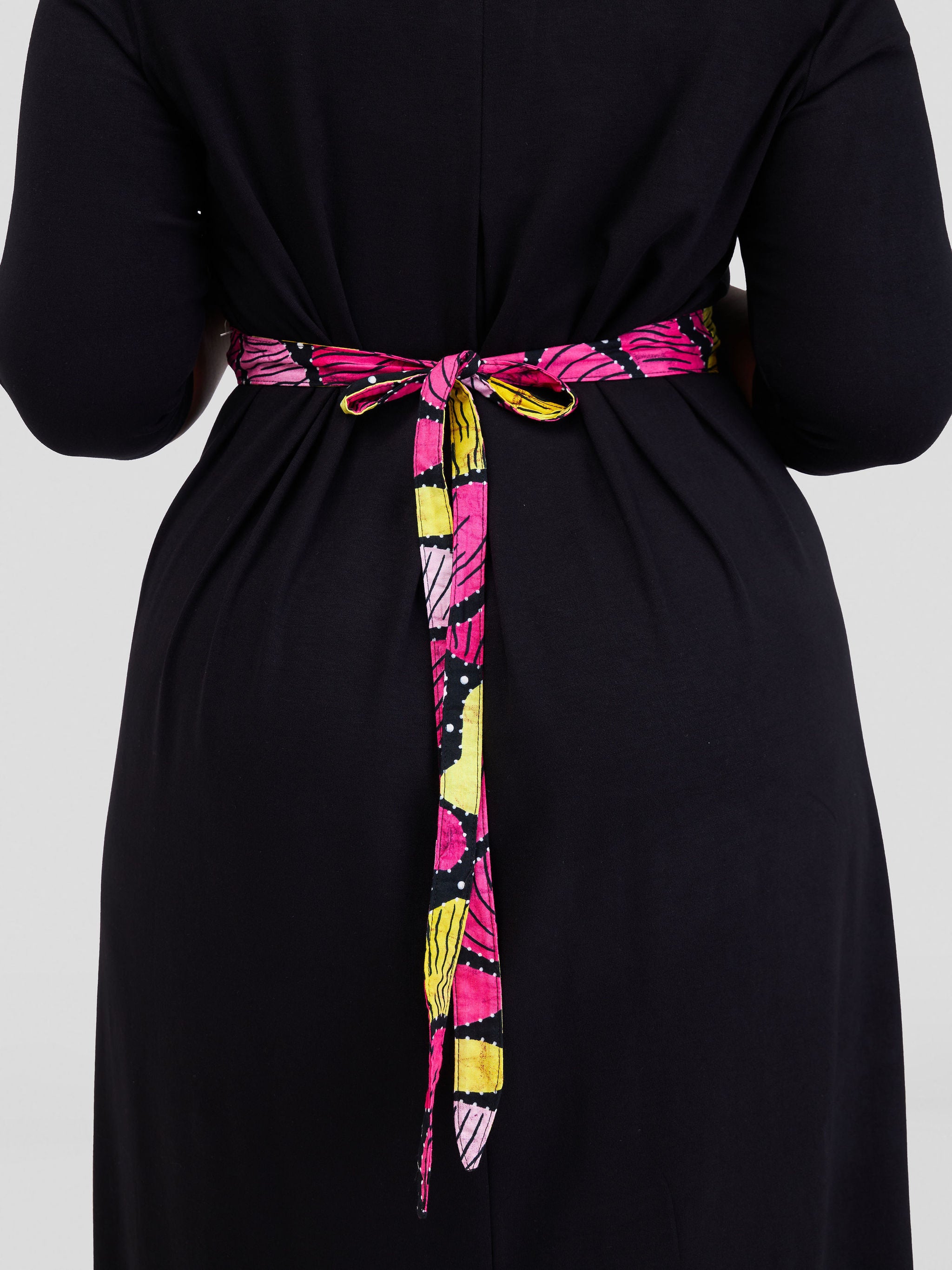 Vivo Basic Ankara Belt - Pink / Yellow Print