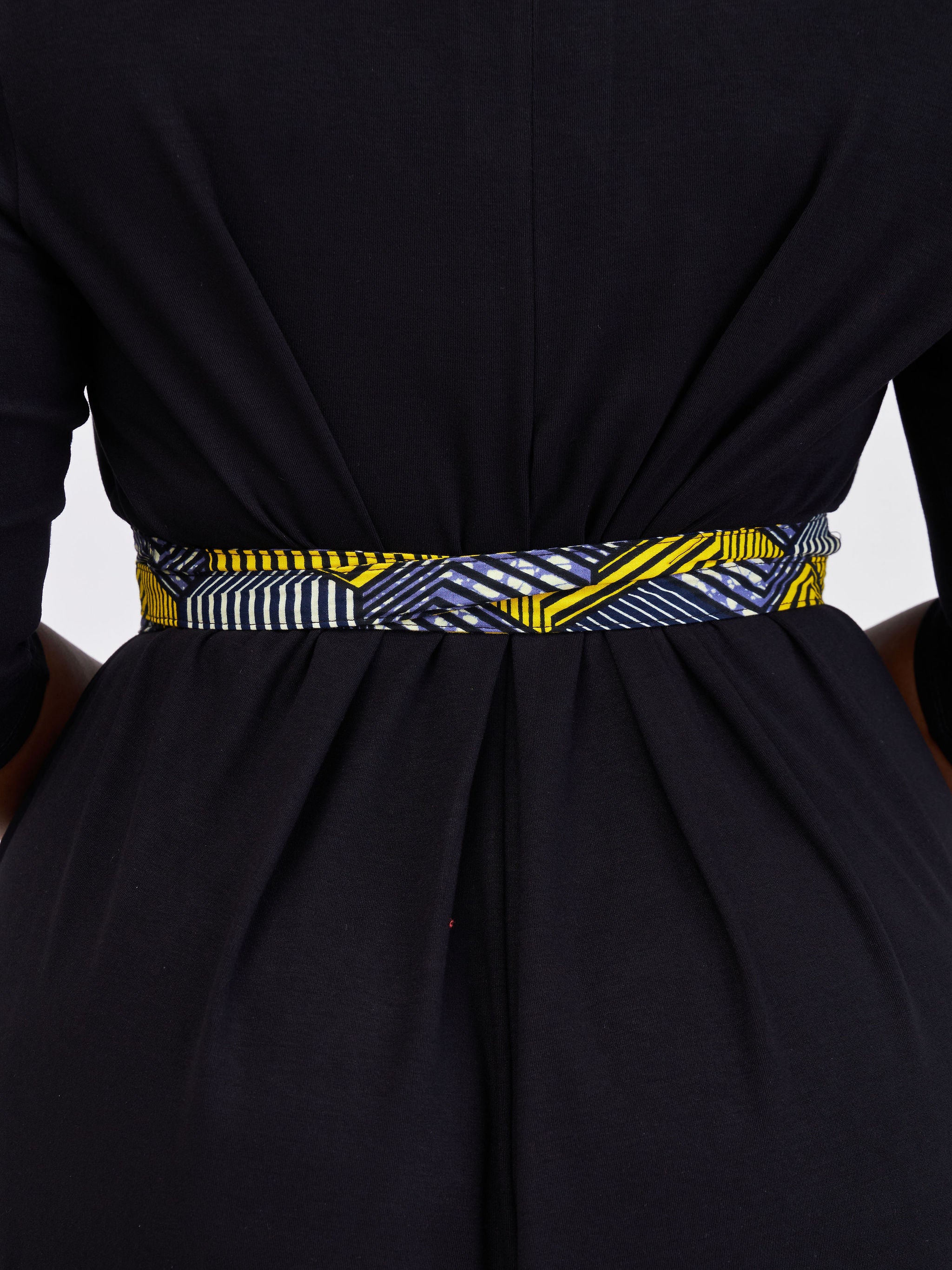 Vivo Basic Ankara Belt - Black / Light Blue Print