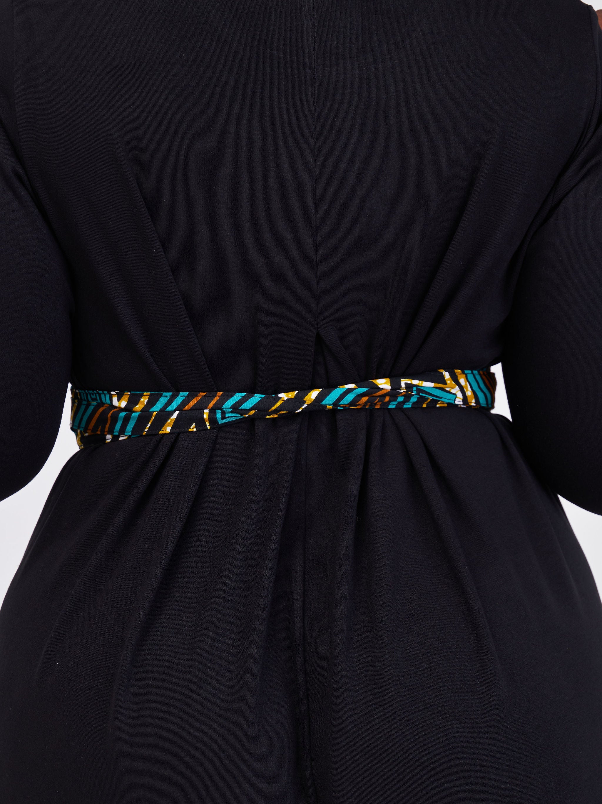 Vivo Basic Ankara Belt - Teal / Brown Print