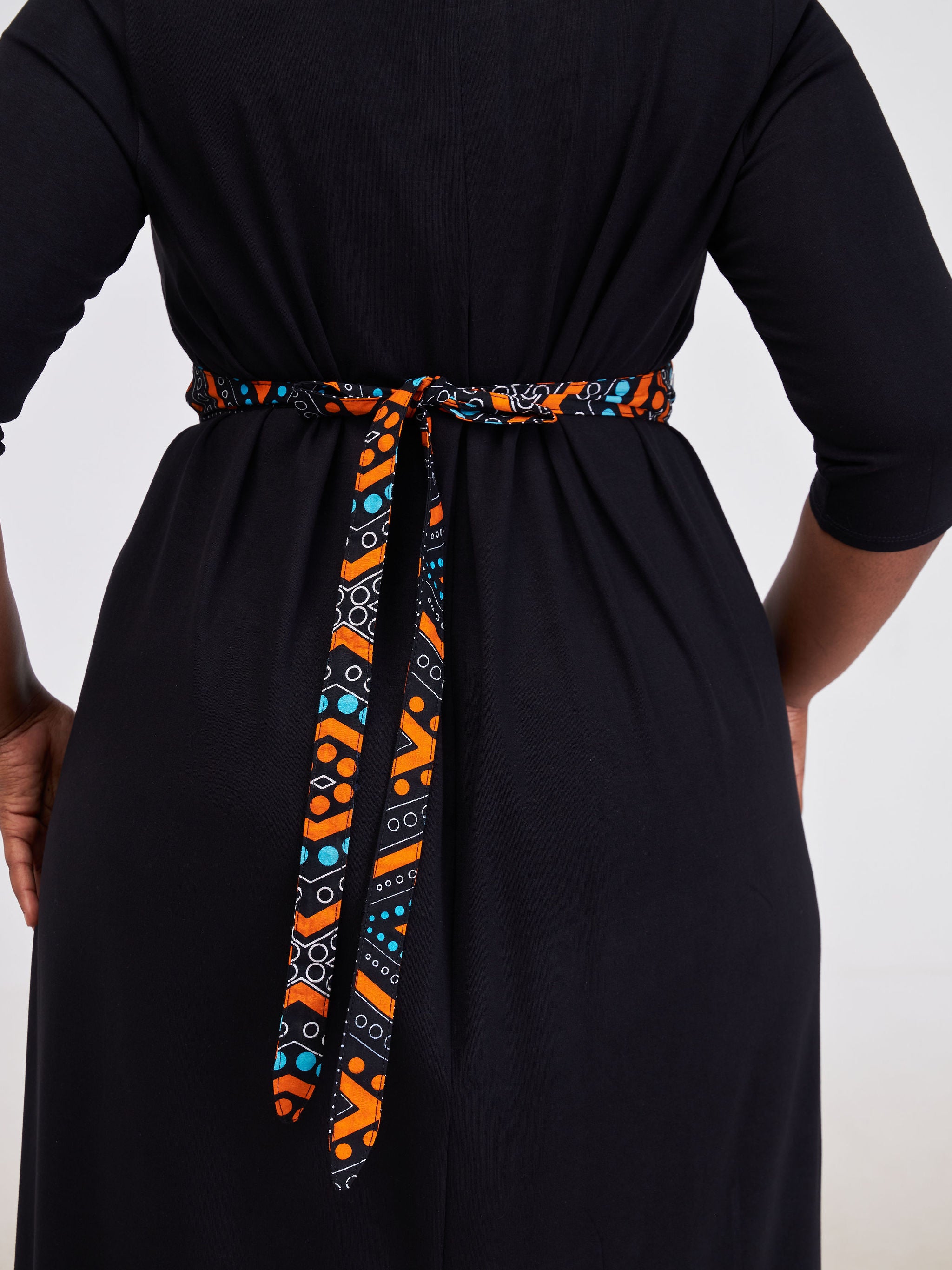 Vivo Basic Ankara Belt - Blue / Orange Print