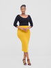 Vivo Basic Lined Capri Skirt - Mustard
