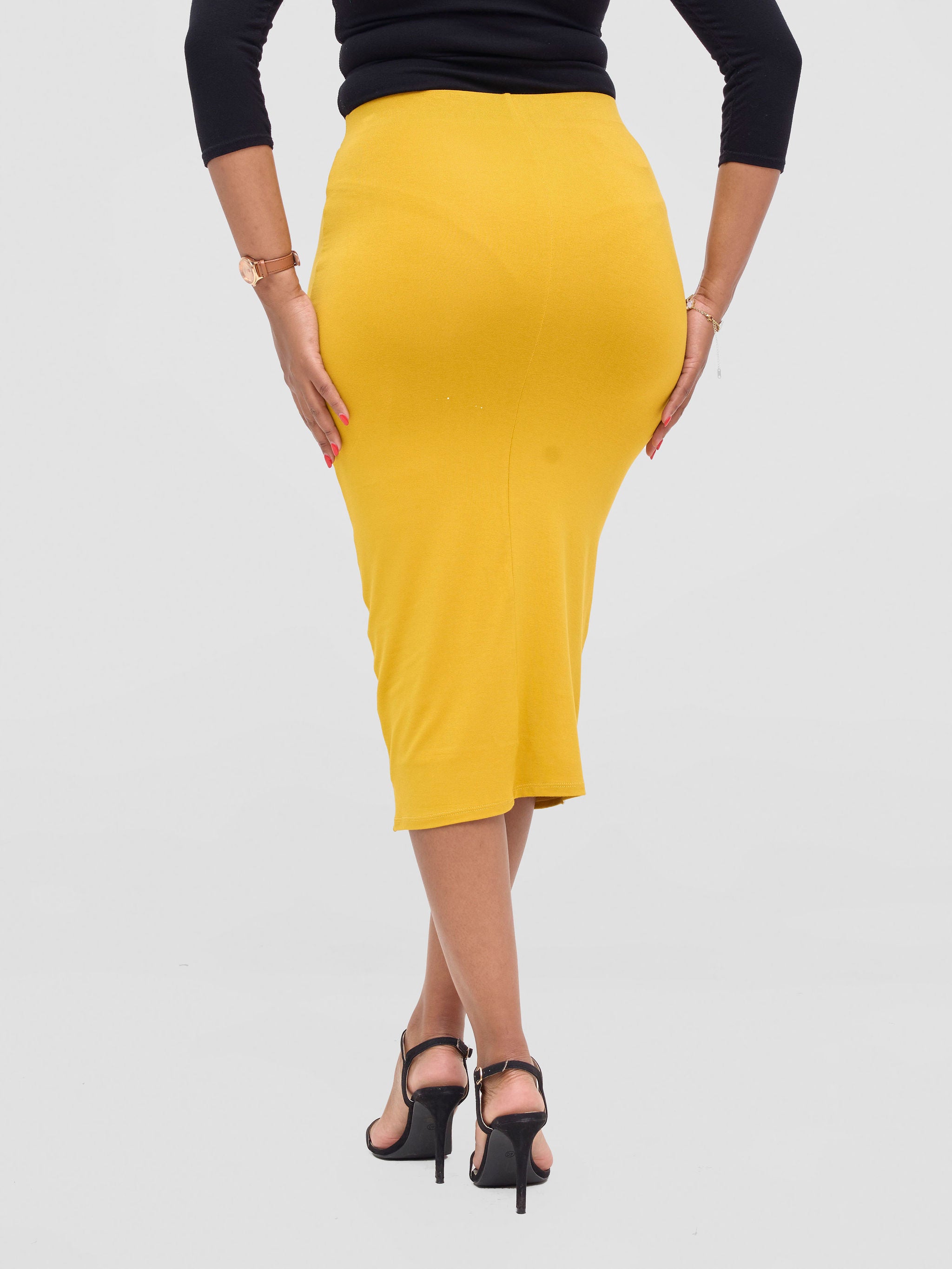 Vivo Basic Lined Capri Skirt - Mustard