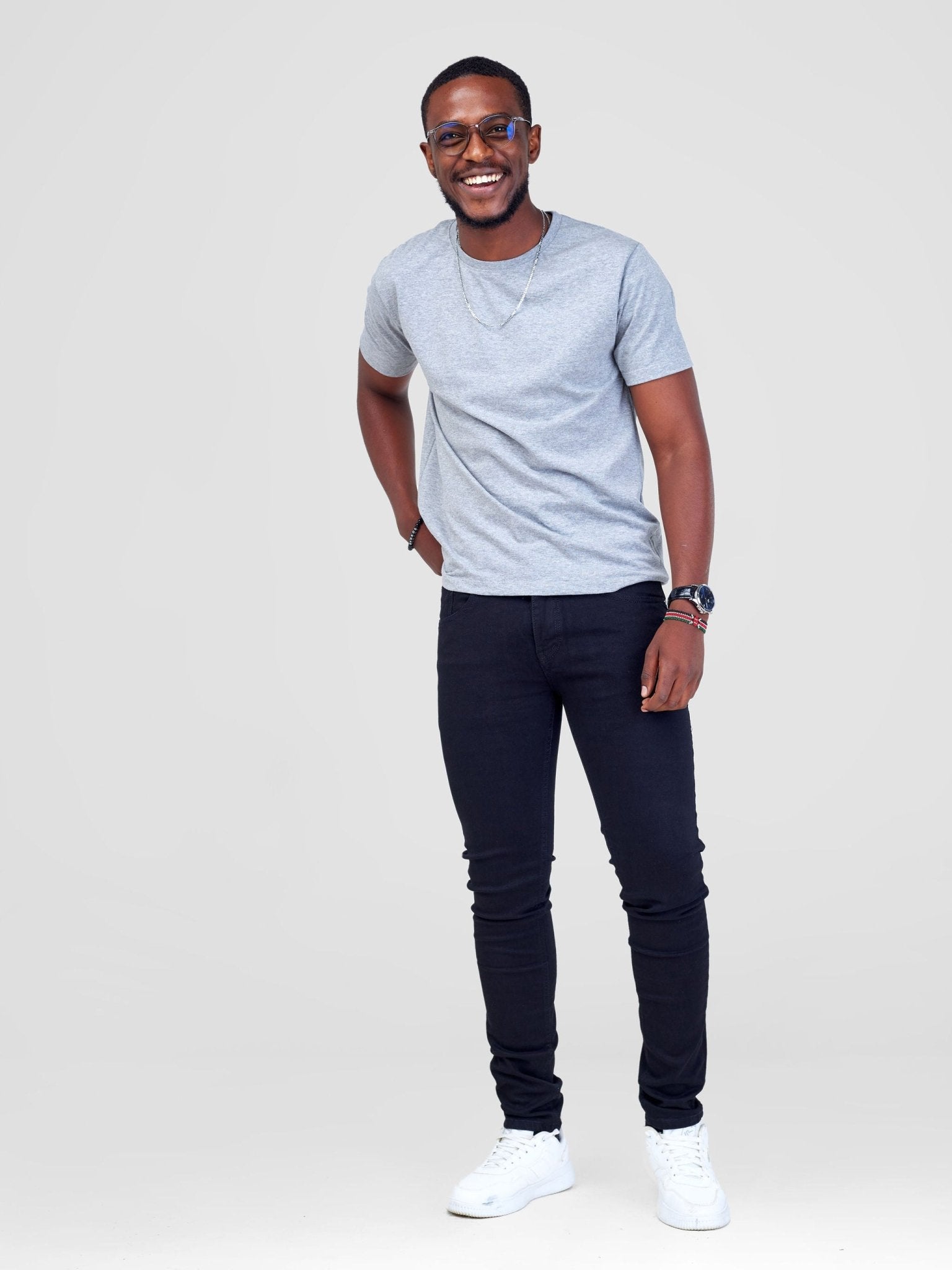 King's Collection Unisex Round Neck T-shirt - Grey - Shopzetu