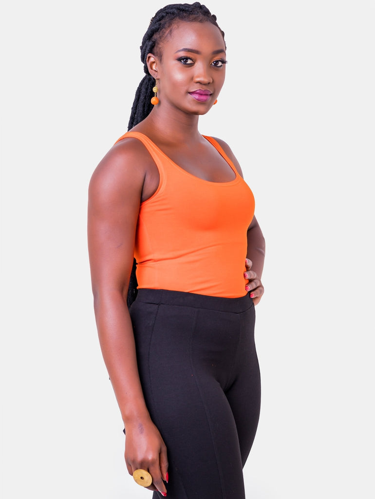 Zoya Basic Tank Top - Orange - Shopzetu