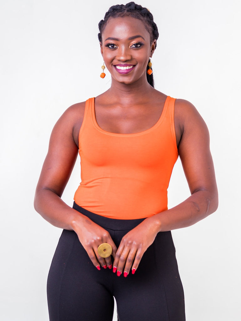 Zoya Basic Tank Top - Orange - Shopzetu