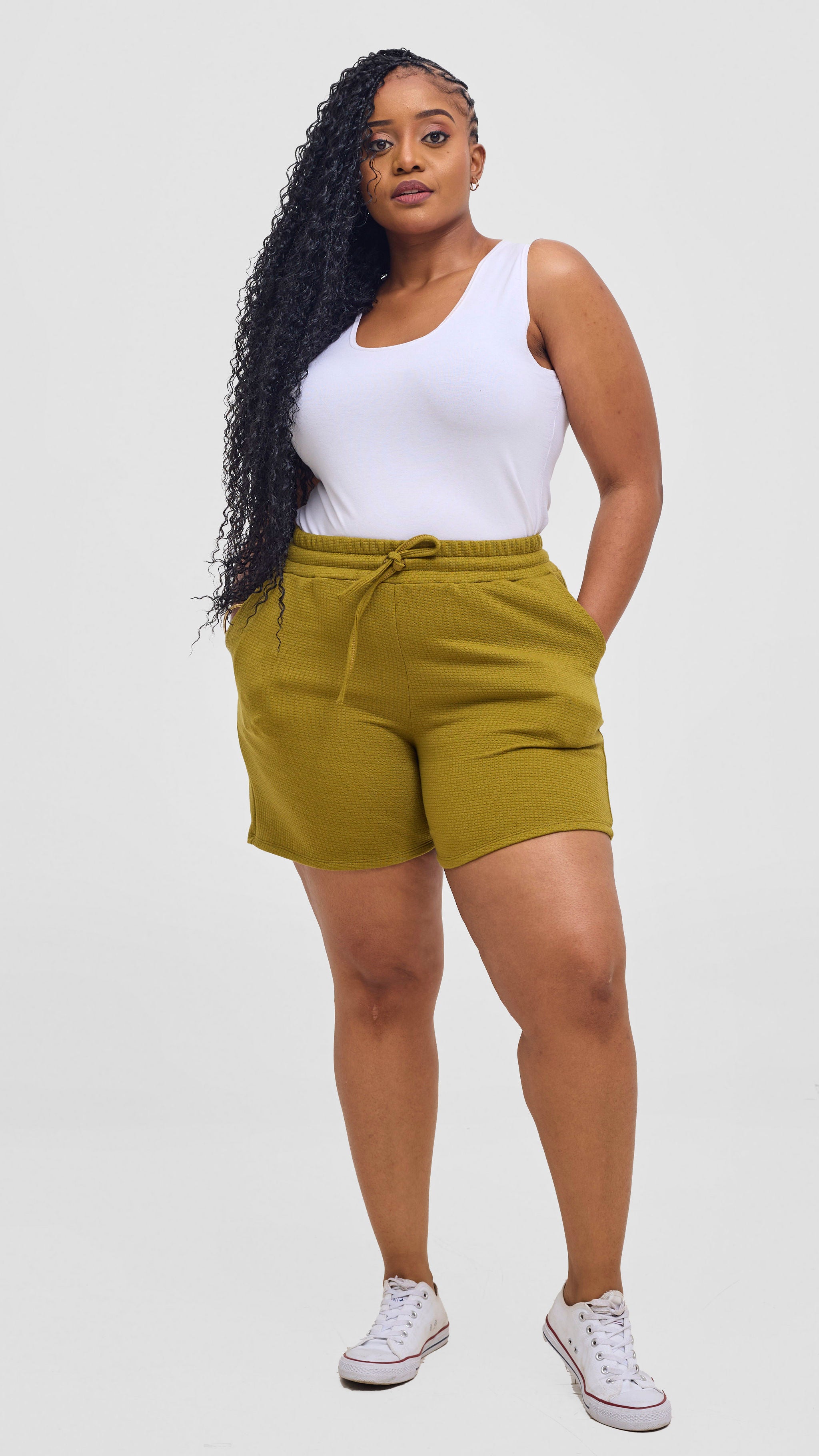 Shiv & Shikie X Safari Drawstring Shorts - Olive